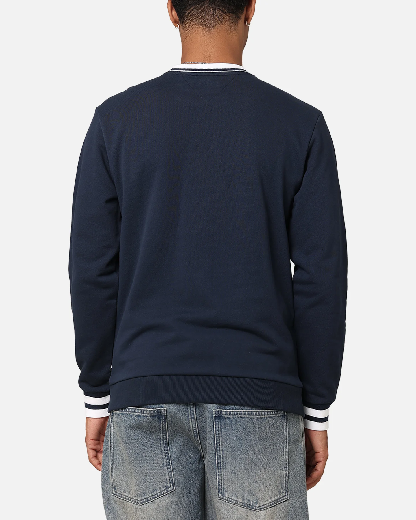 Tommy Jeans TJM Reg Tipping Varsity Crewneck Dark Night Navy - Image 2