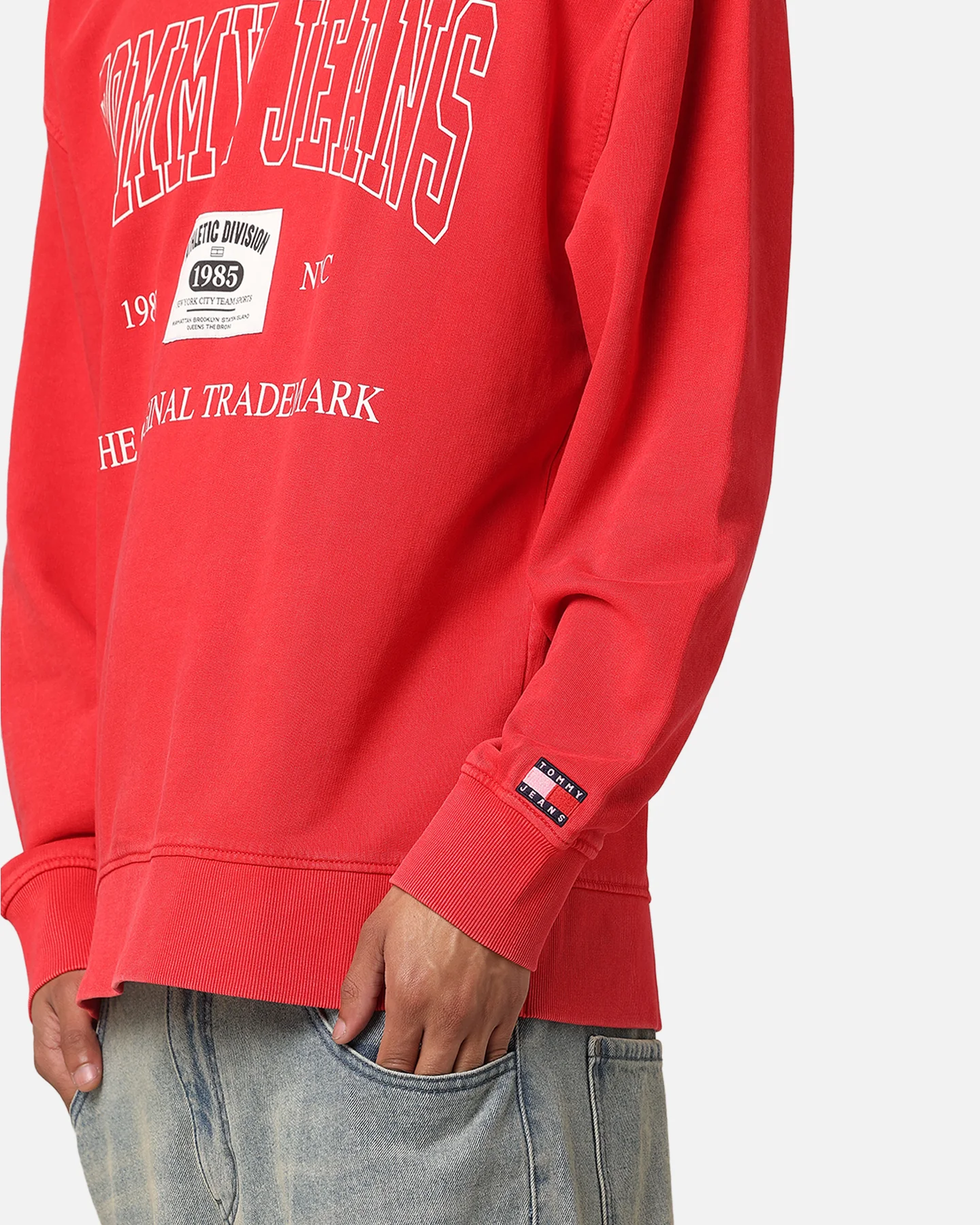 Tommy Jeans TJM Relax Archive Crewneck Deep Crimson - Image 6
