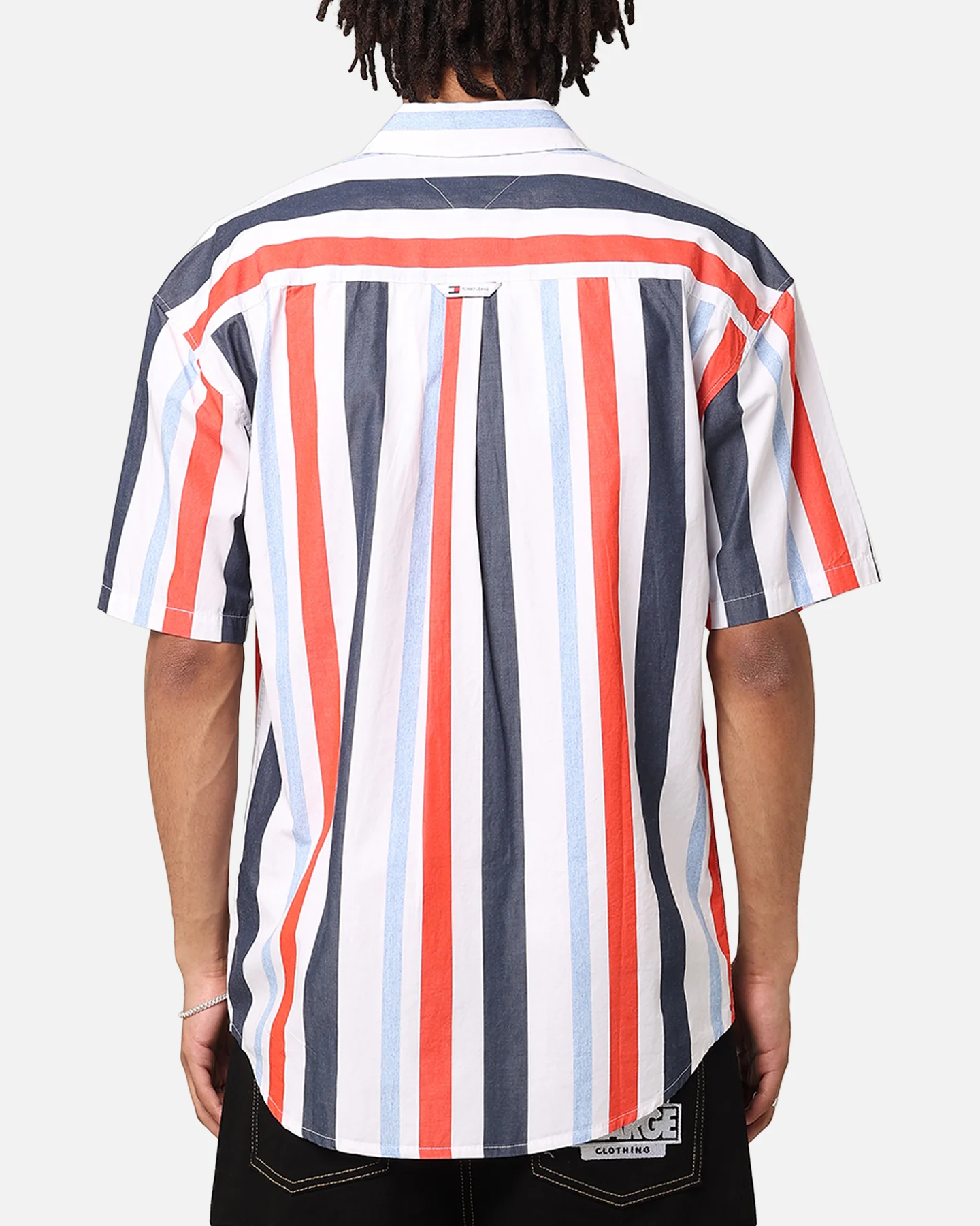 Tommy Jeans TJM Relax Stripes Shirt White Stripe - Image 3