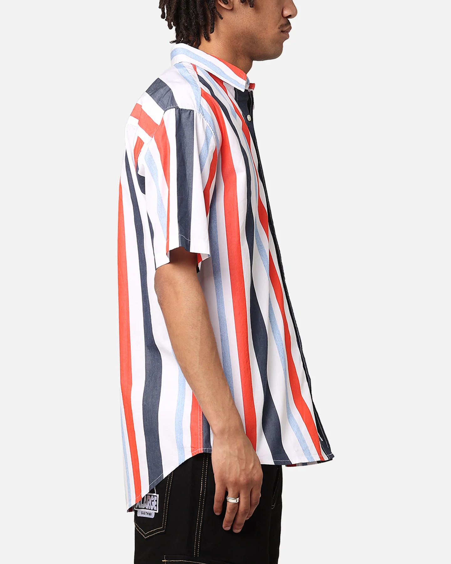Tommy Jeans TJM Relax Stripes Shirt White Stripe - Image 4