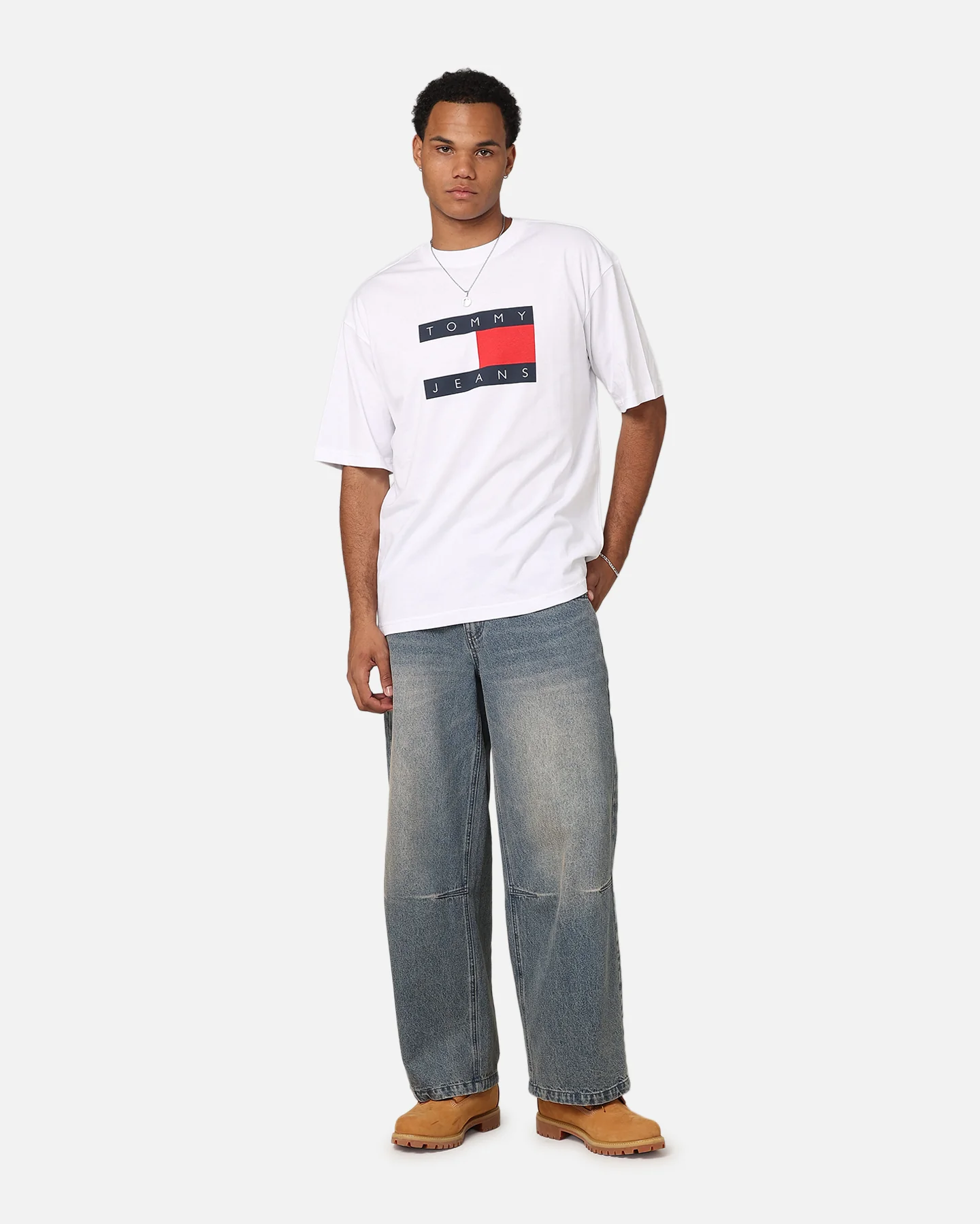 Tommy Jeans TJM Skate Flag T-Shirt White - Image 3