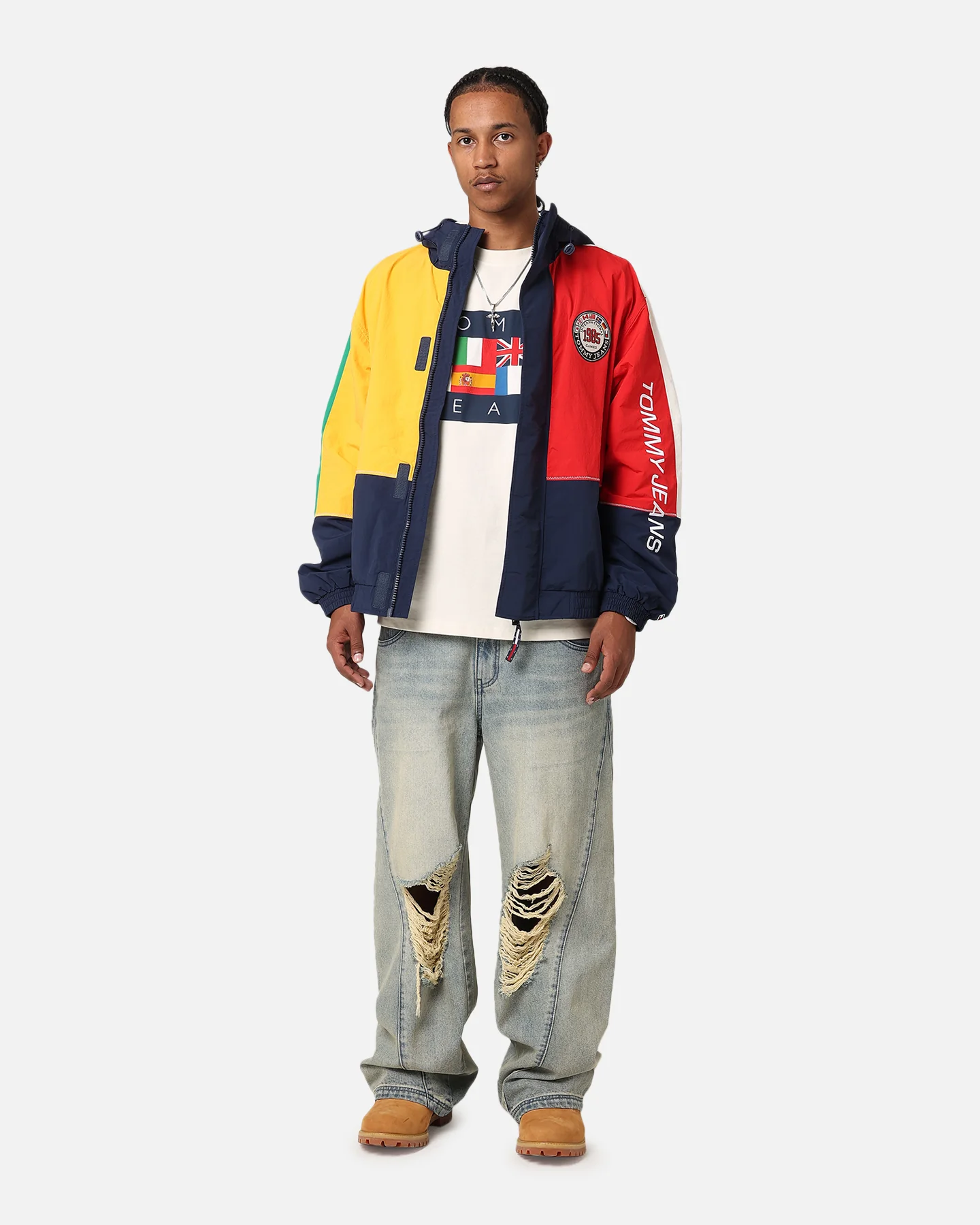 Tommy Jeans TJU Archive Games Chicago Windbreaker Jacket Sport Navy/Multi - Image 2