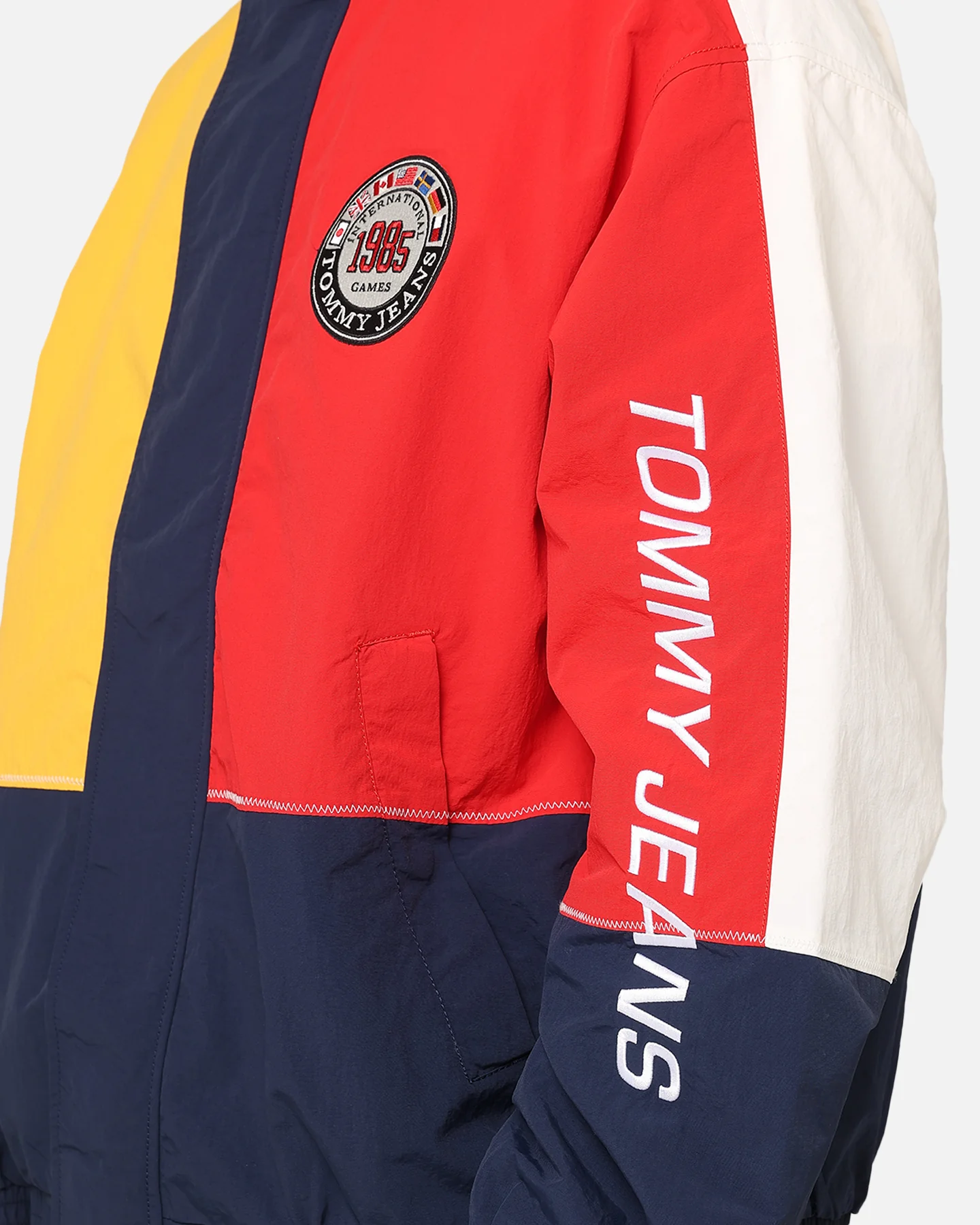 Tommy Jeans TJU Archive Games Chicago Windbreaker Jacket Sport Navy/Multi - Image 7