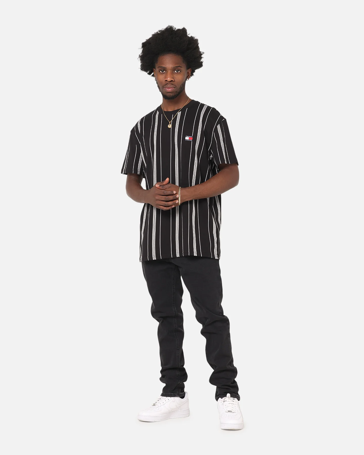 Tommy Jeans Vertical Stripe T-Shirt Black Stripe - Image 2