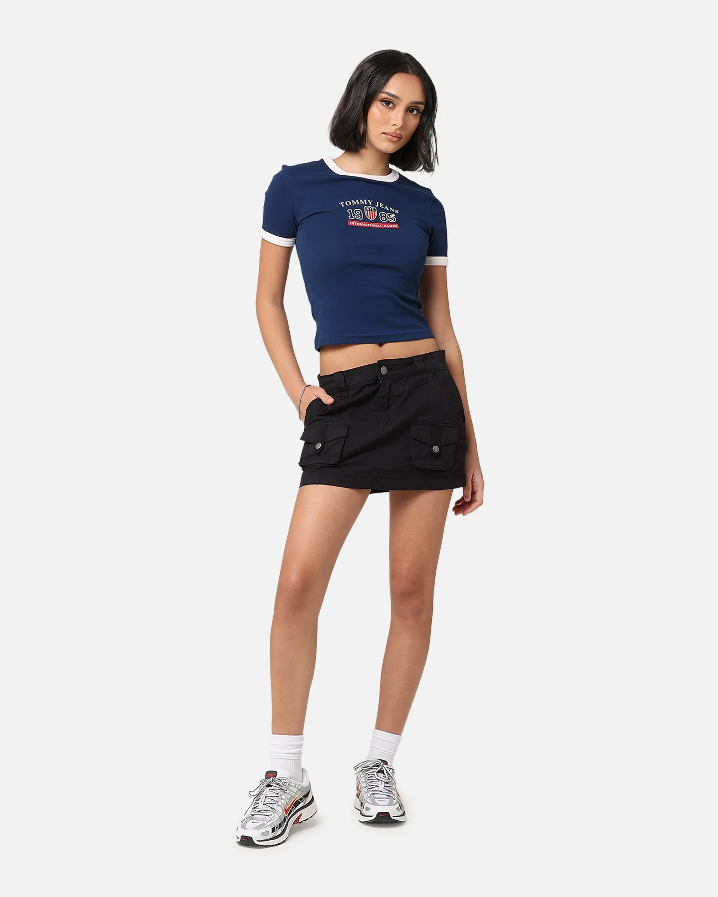 Tommy Jeans Women's TJW Archive Games Ringer T-Shirt Twilight Indigo - Image 2
