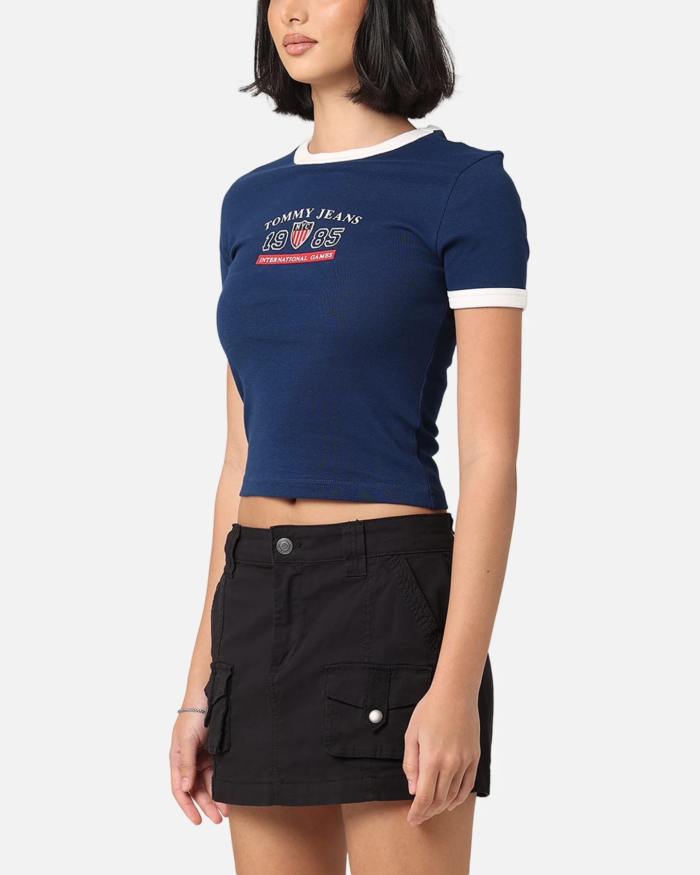 Tommy Jeans Women's TJW Archive Games Ringer T-Shirt Twilight Indigo - Image 5