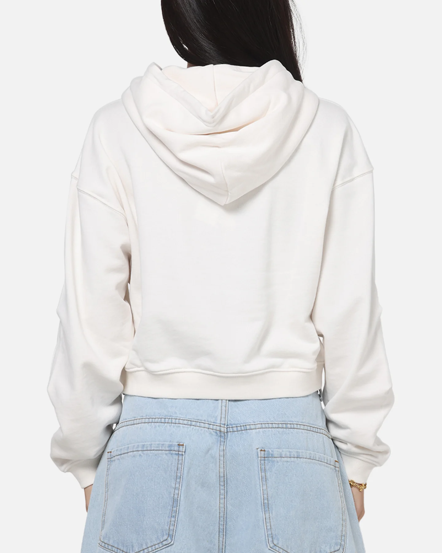 Tommy Jeans Women's TJW Boxy Crop Varsity Hoodie White - Image 3