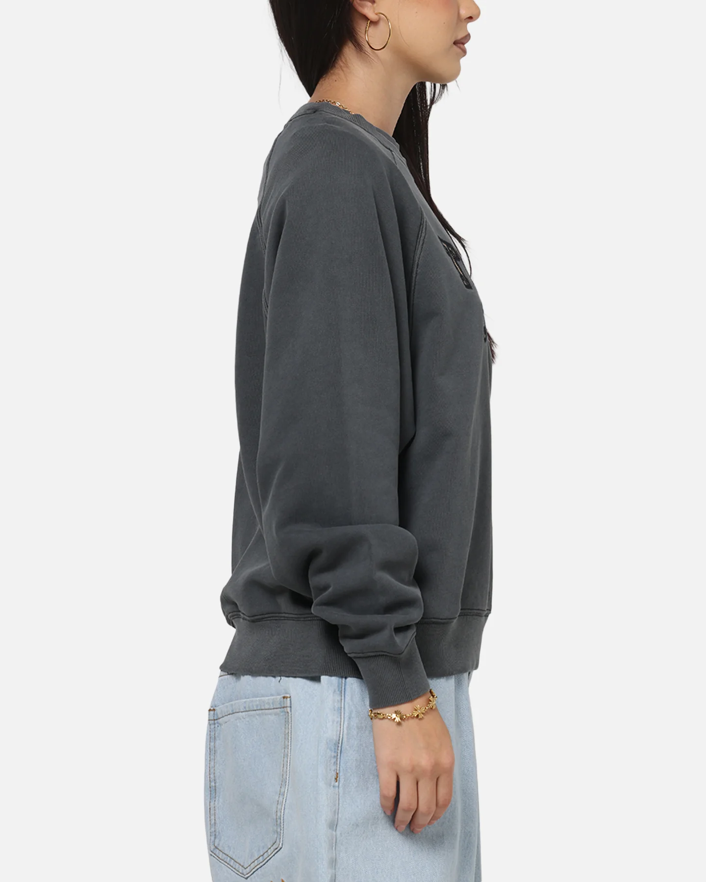 Tommy Jeans Women's TJW Boxy Leopard Varsity Crewneck Black - Image 4