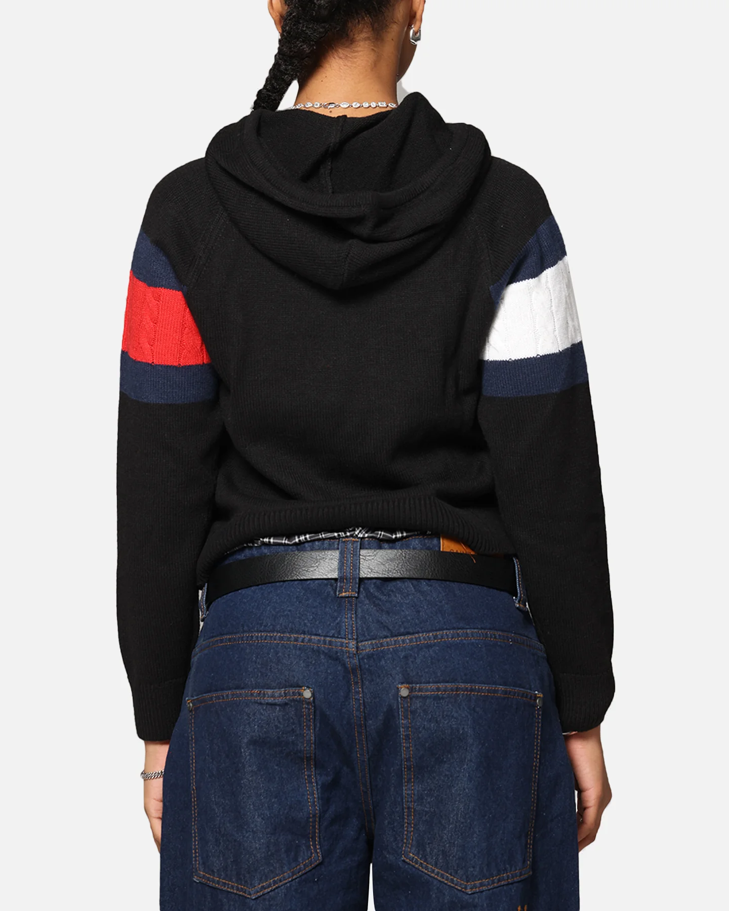 Tommy Jeans Women's TJW Center Flag Hoodie Sweater Black - Image 3