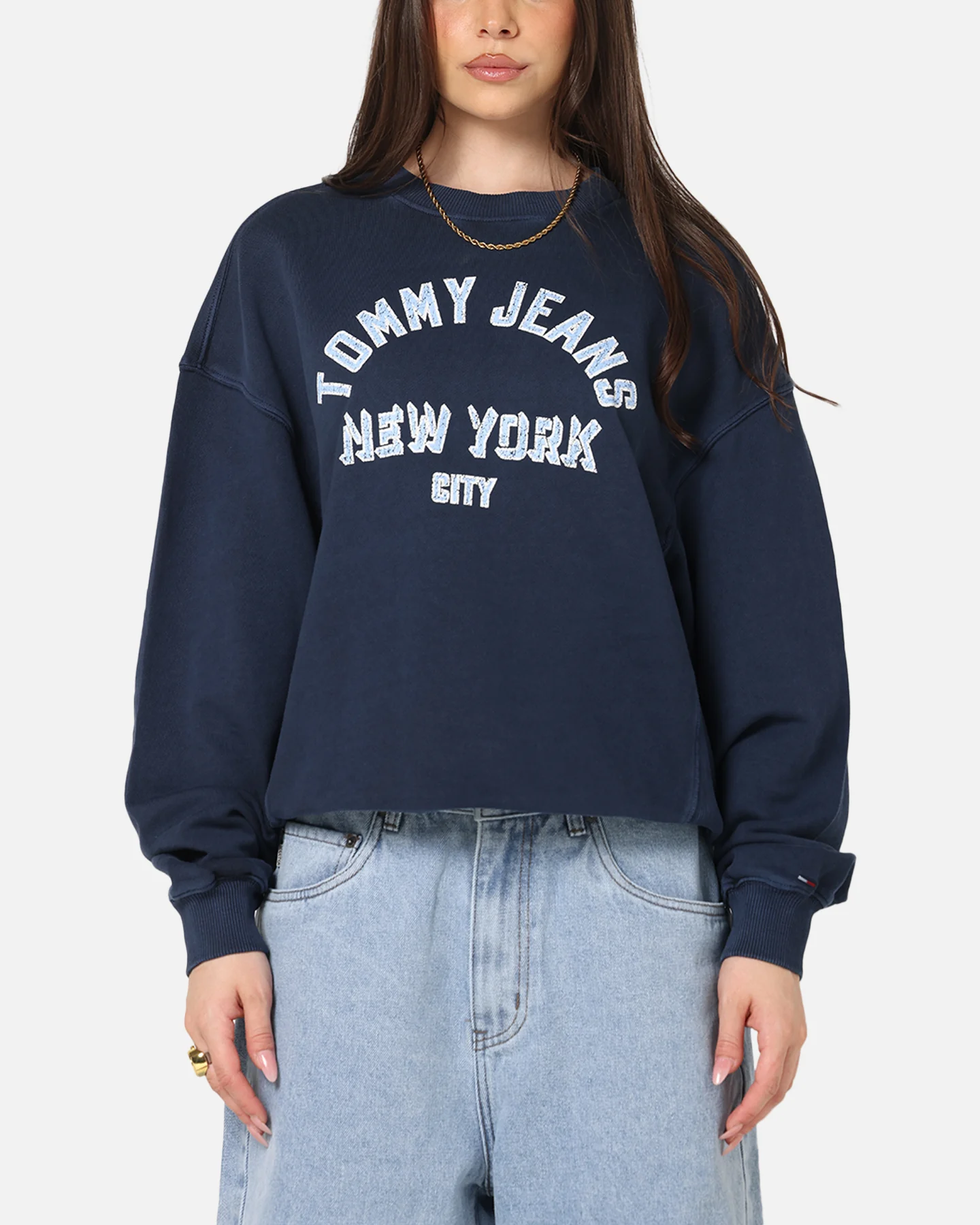 Tommy Jeans Women's TJW Varsity Crewneck Dark Night Navy