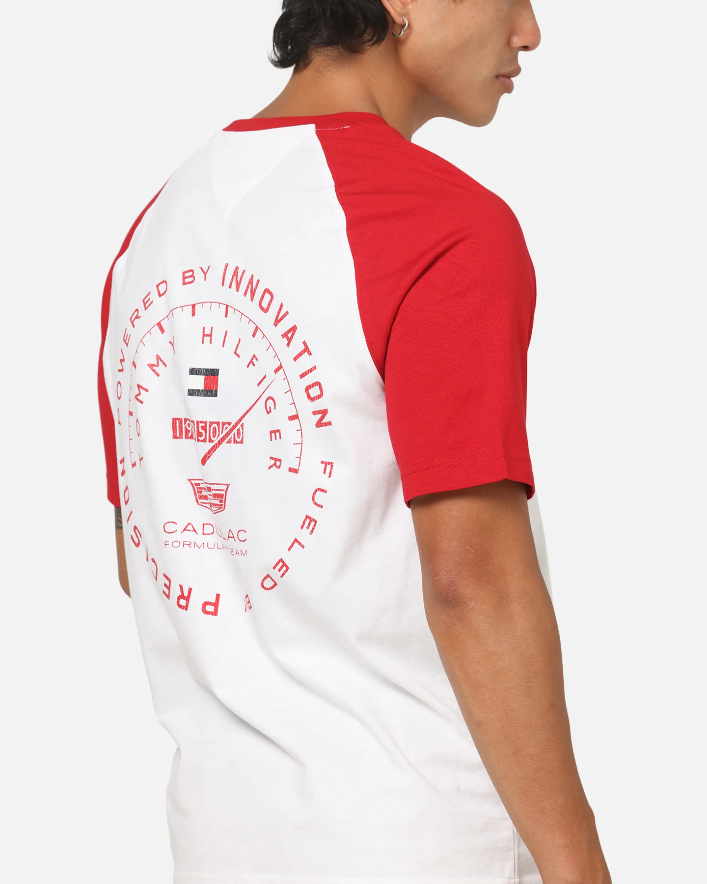 Tommy Hilfiger X Cadillac Formula 1 Team Speedometer T-Shirt White/Red - Image 7