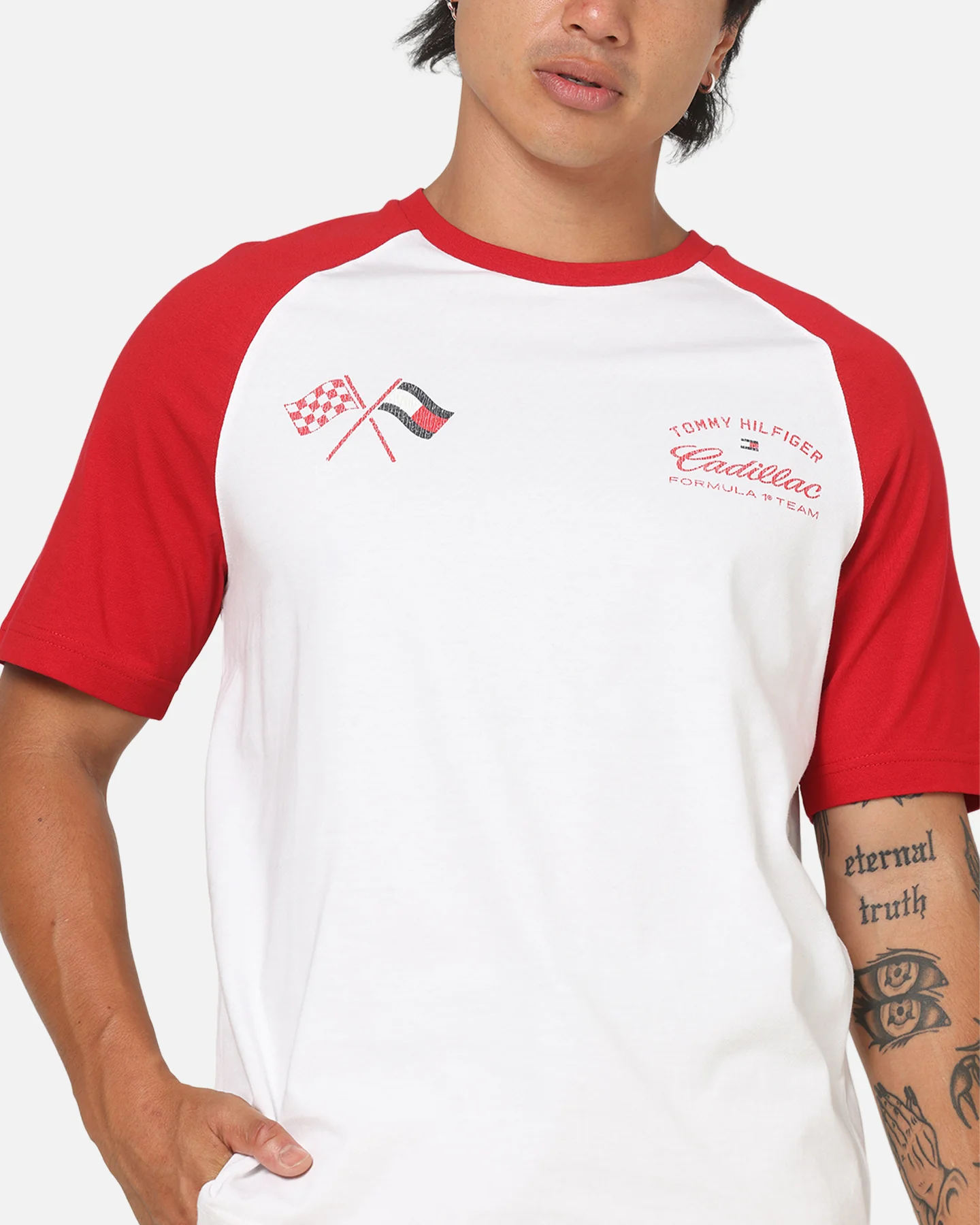 Tommy Hilfiger X Cadillac Formula 1 Team Speedometer T-Shirt White/Red - Image 8