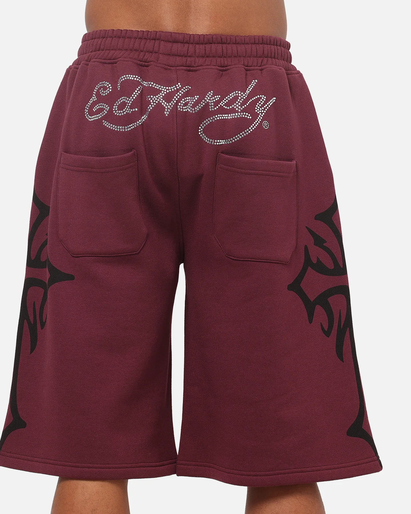 Ed Hardy Trinity Baggy Sweat Shorts Plum - Image 8