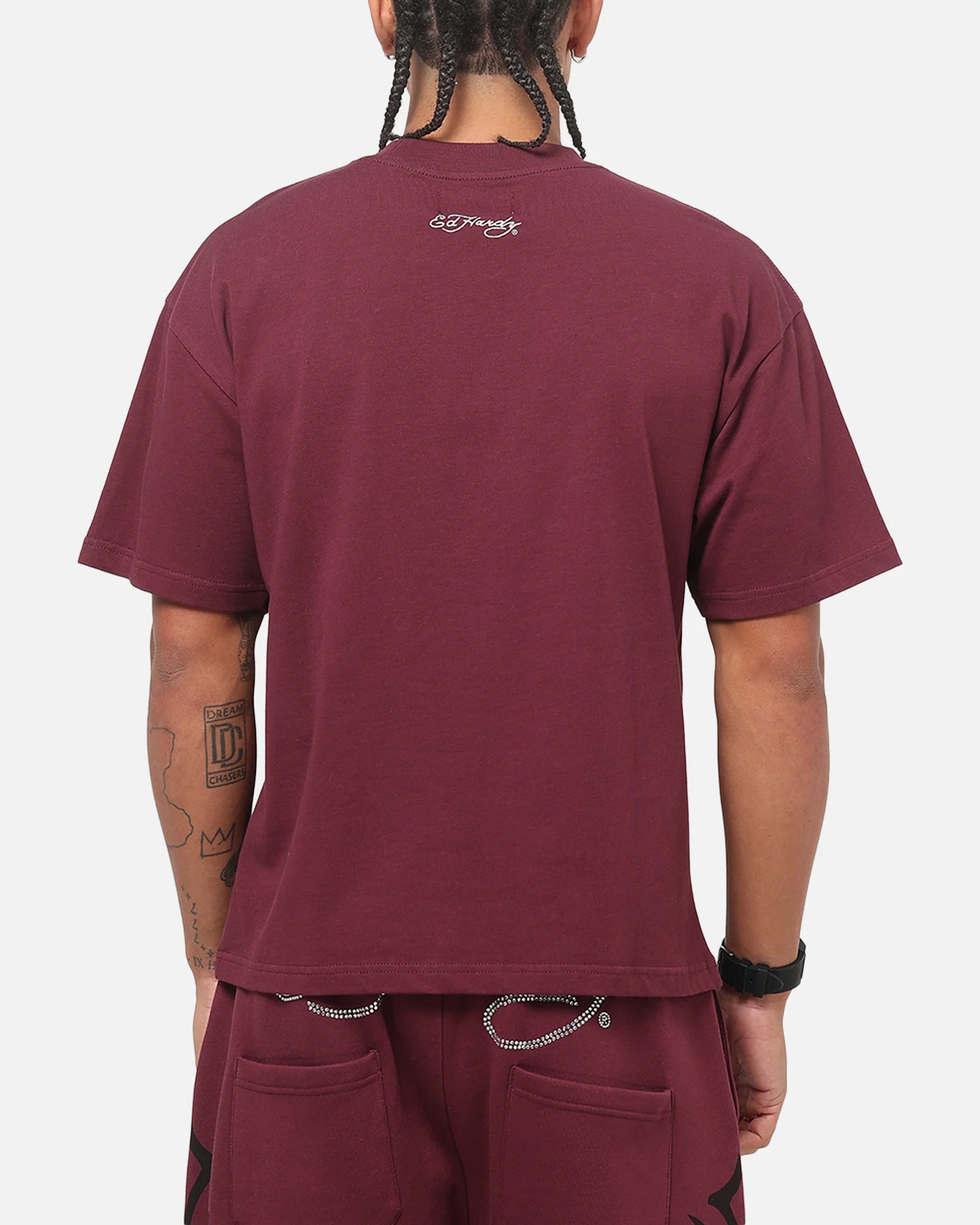 Ed Hardy Trinity Rhinestone T-Shirt Plum - Image 3