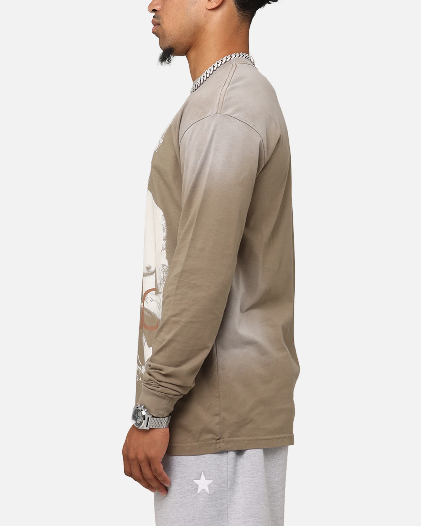 Tupac 2Pac Hem Vintage Long Sleeve T-Shirt Brown - Image 5