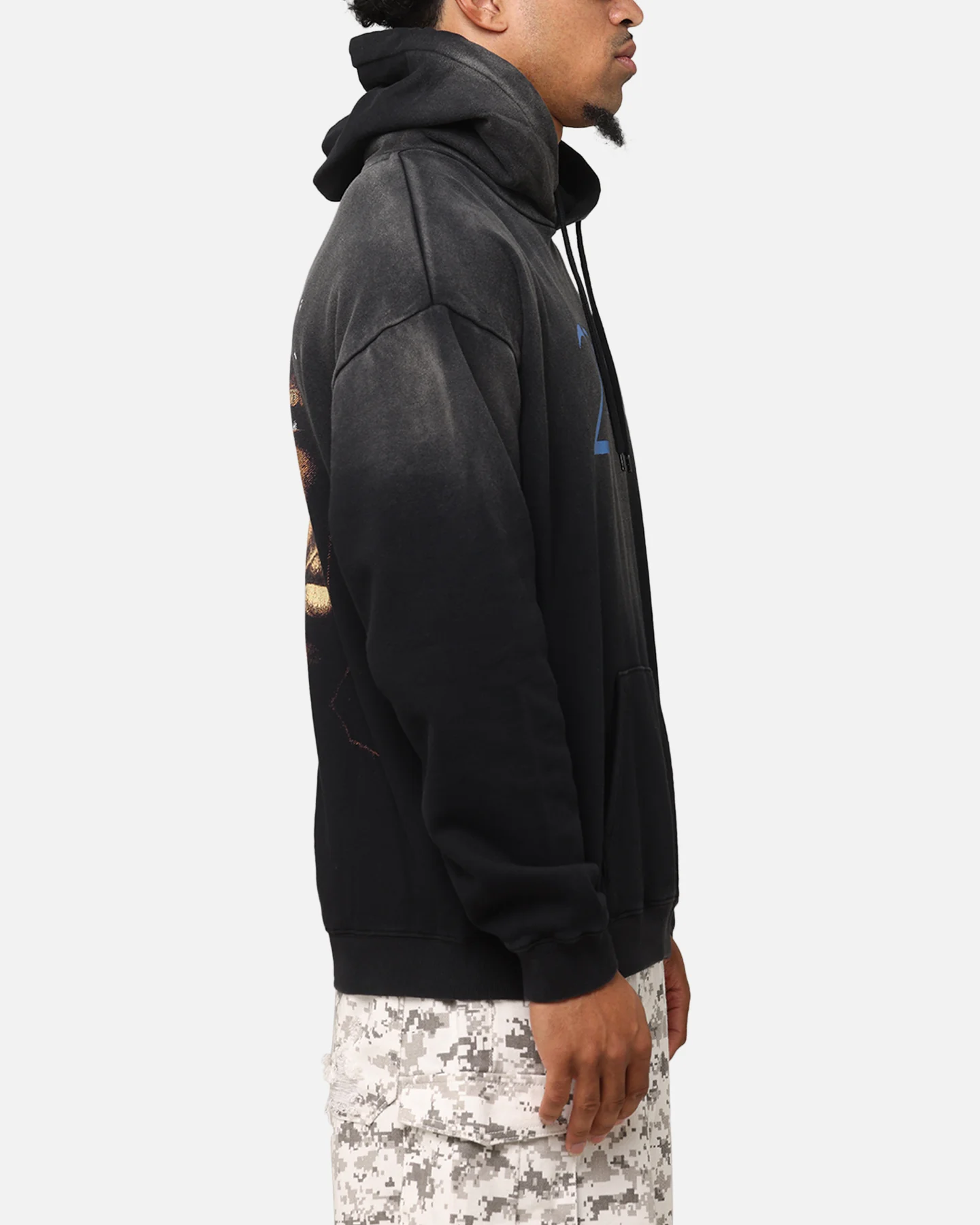Tupac Super Fade Hoodie Washed Black - Image 5