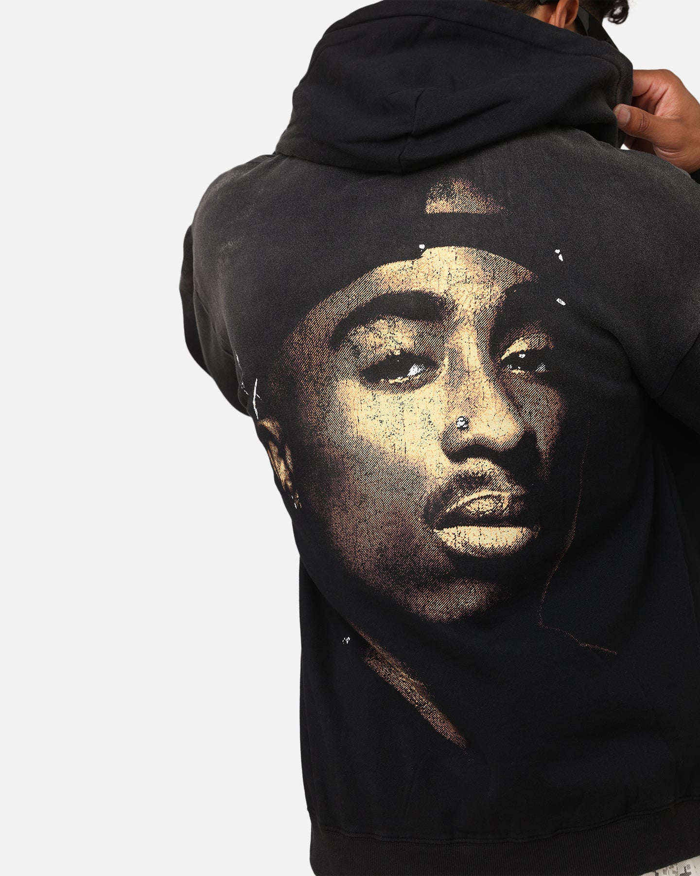Tupac Super Fade Hoodie Washed Black - Image 7