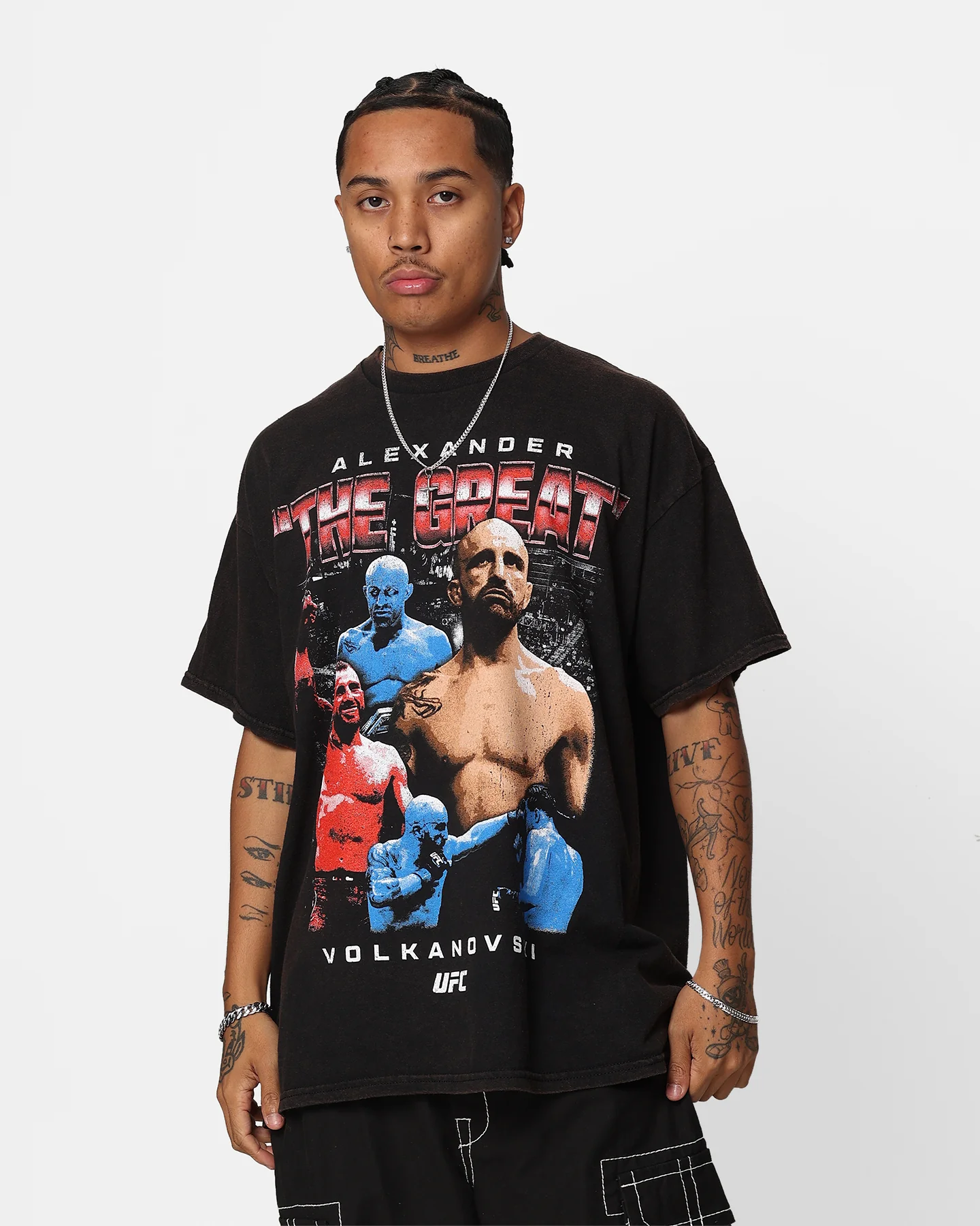 UFC By 73Studio Alexander The Great Vintage T-Shirt Black Wash