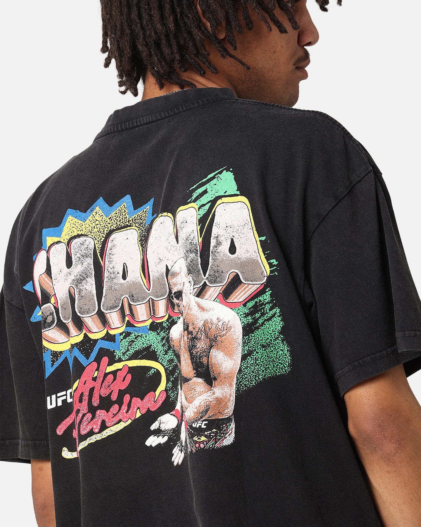 UFC By Culture Kings Alex Pereira Chama Vintage T-Shirt Black Acidwash - Image 7