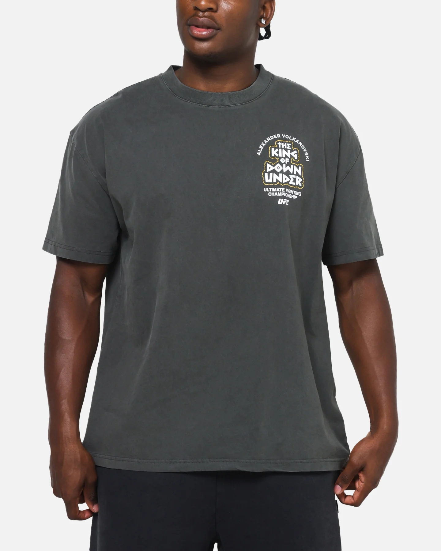 UFC By Culture Kings Alexander Volkanovski Sydney King Down Under Heavy T-Shirt Black Wash - Image 7