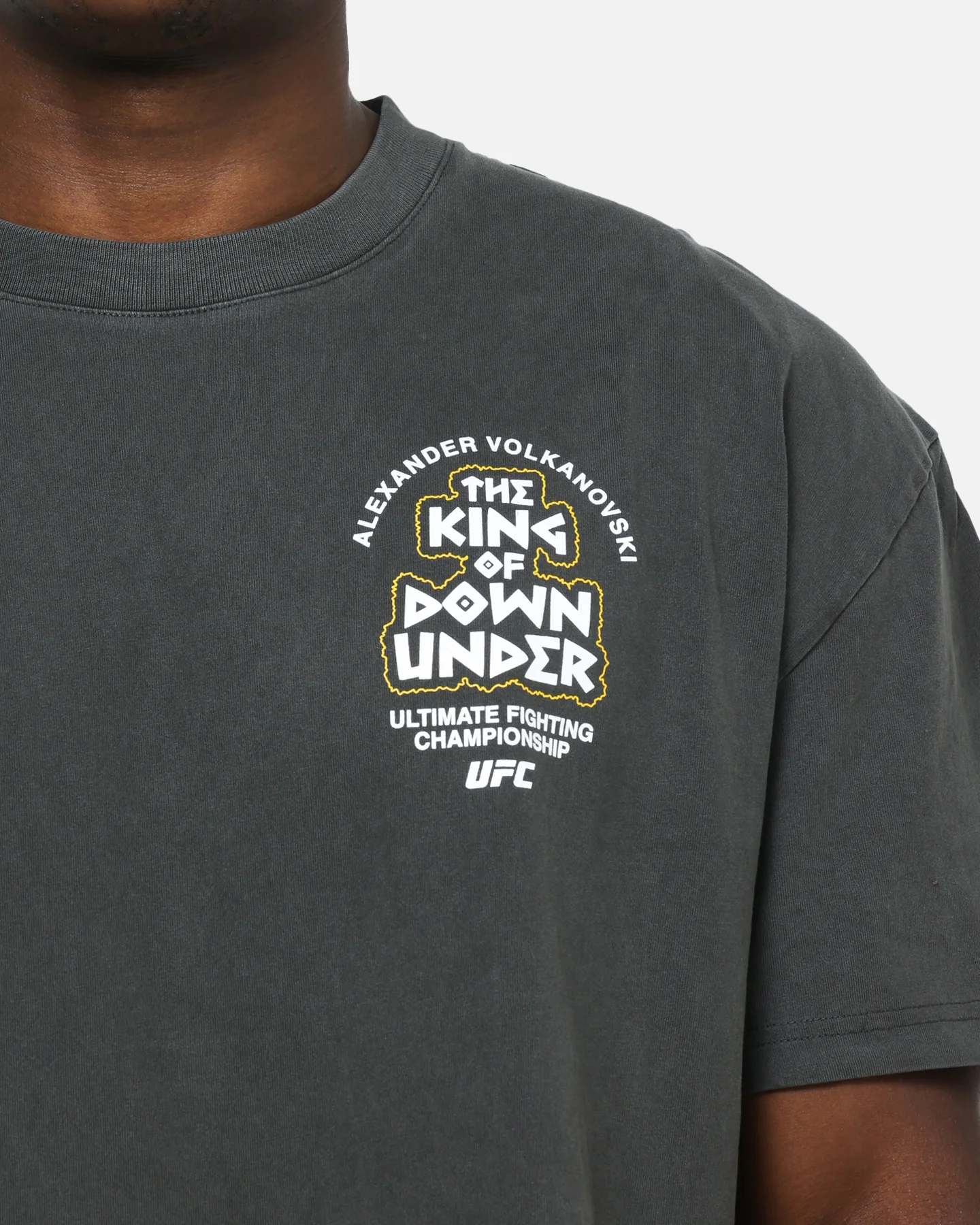 UFC By Culture Kings Alexander Volkanovski Sydney King Down Under Heavy T-Shirt Black Wash - Image 9