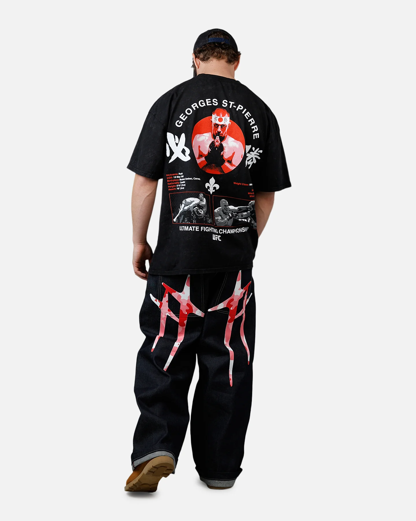 UFC By Culture Kings Georges St-Pierre Goat T-Shirt Black Acidwash - Image 6