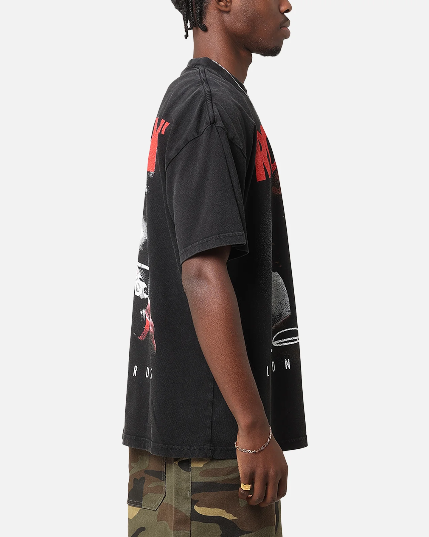 UFC By Culture Kings Leon 'Rocky' Edwards Vintage T-Shirt Black Acidwash - Image 5