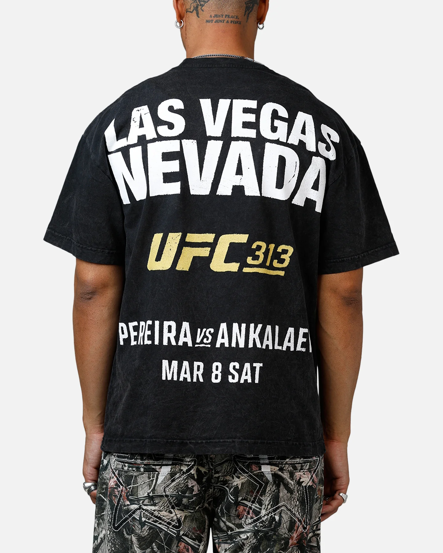 UFC By Culture Kings Magomed Ankalaev 313 T-Shirt Black Acidwash - Image 2