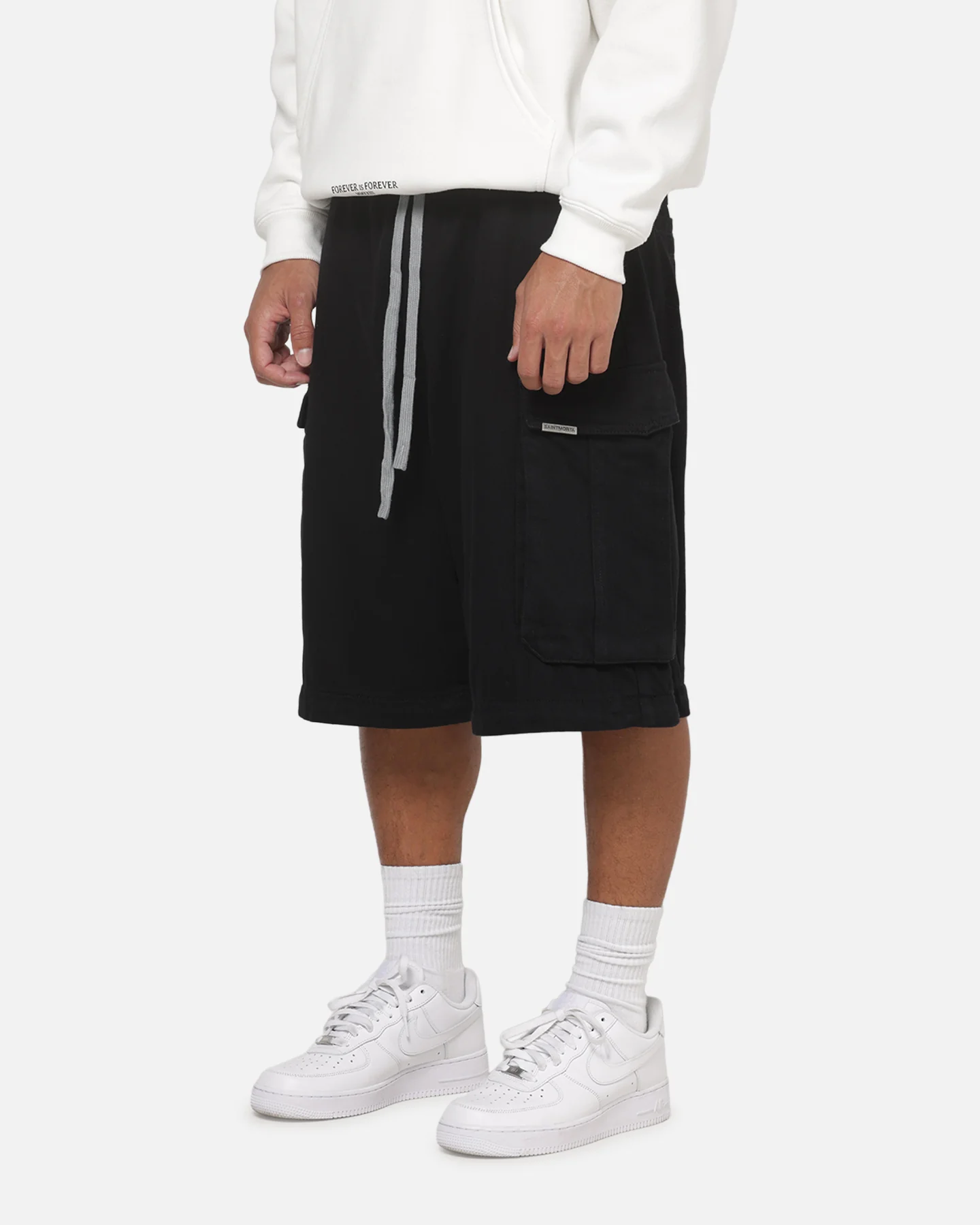 Saint Morta Umbra Super Baggy Cargo Pants Black - Image 11