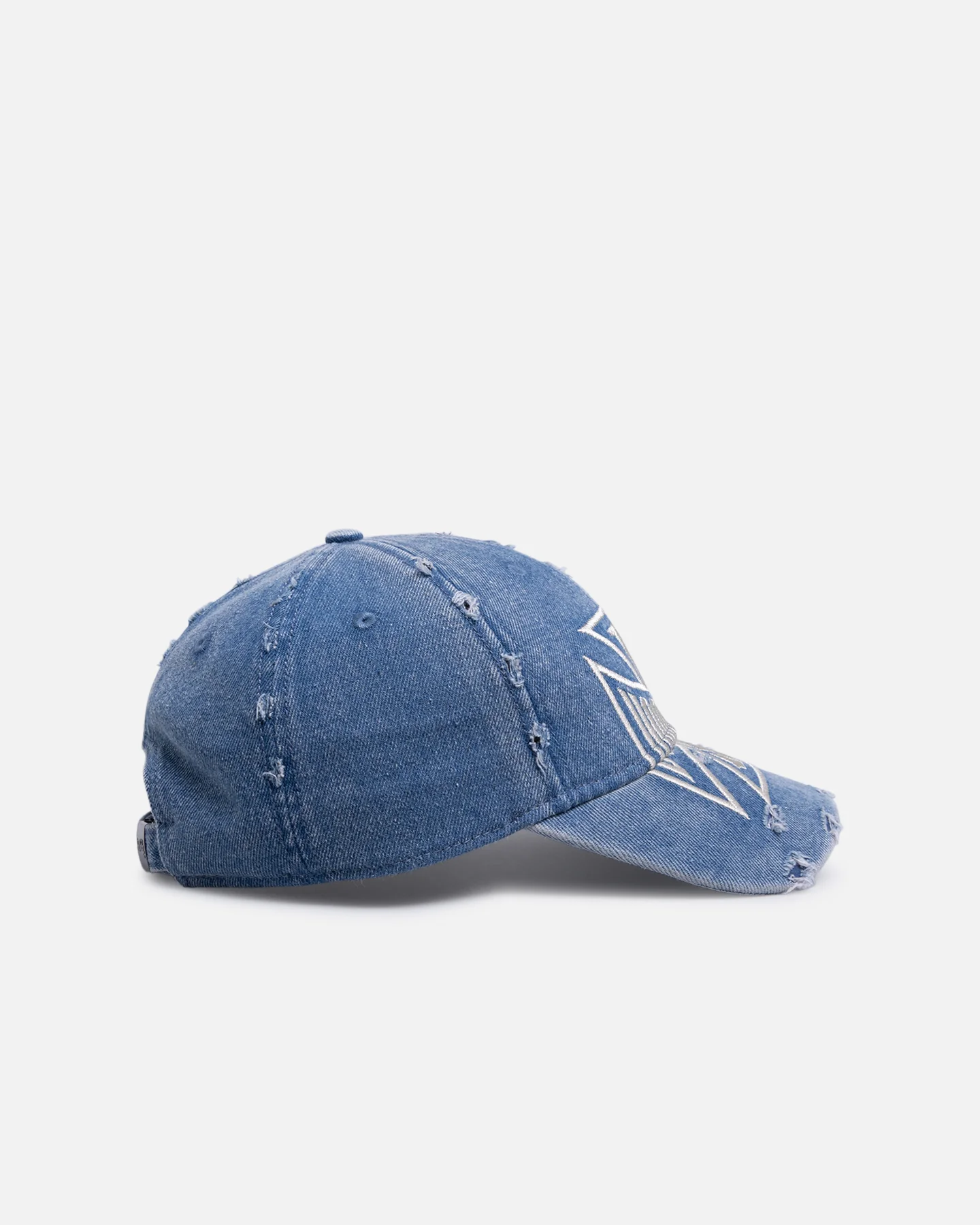 Von Dutch Cross Distressed Strapback Cap Washed Blue - Image 3