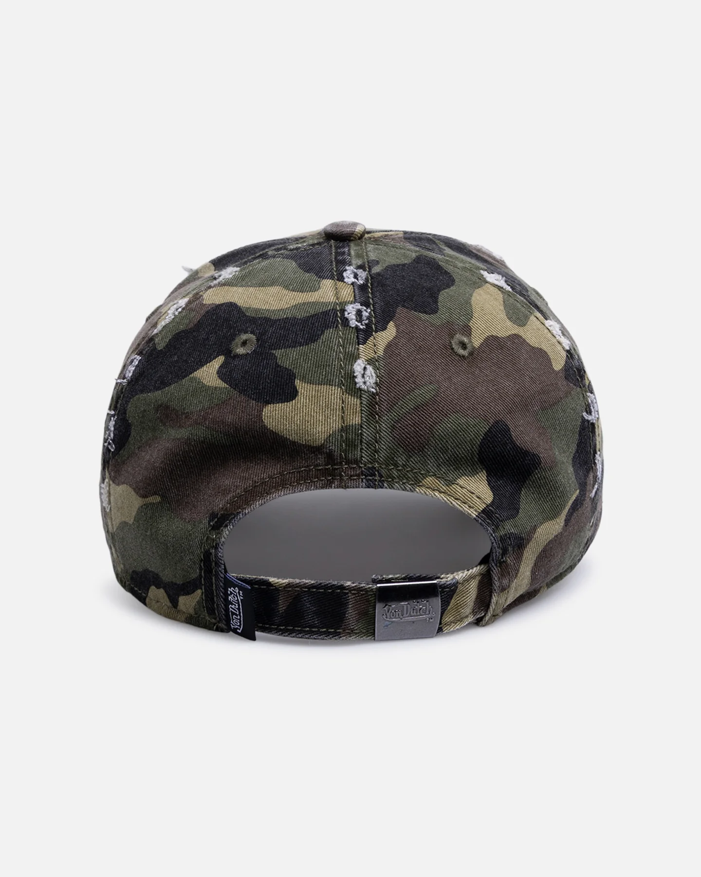 Von Dutch Cross Distressed Strapback Cap Camo - Image 2