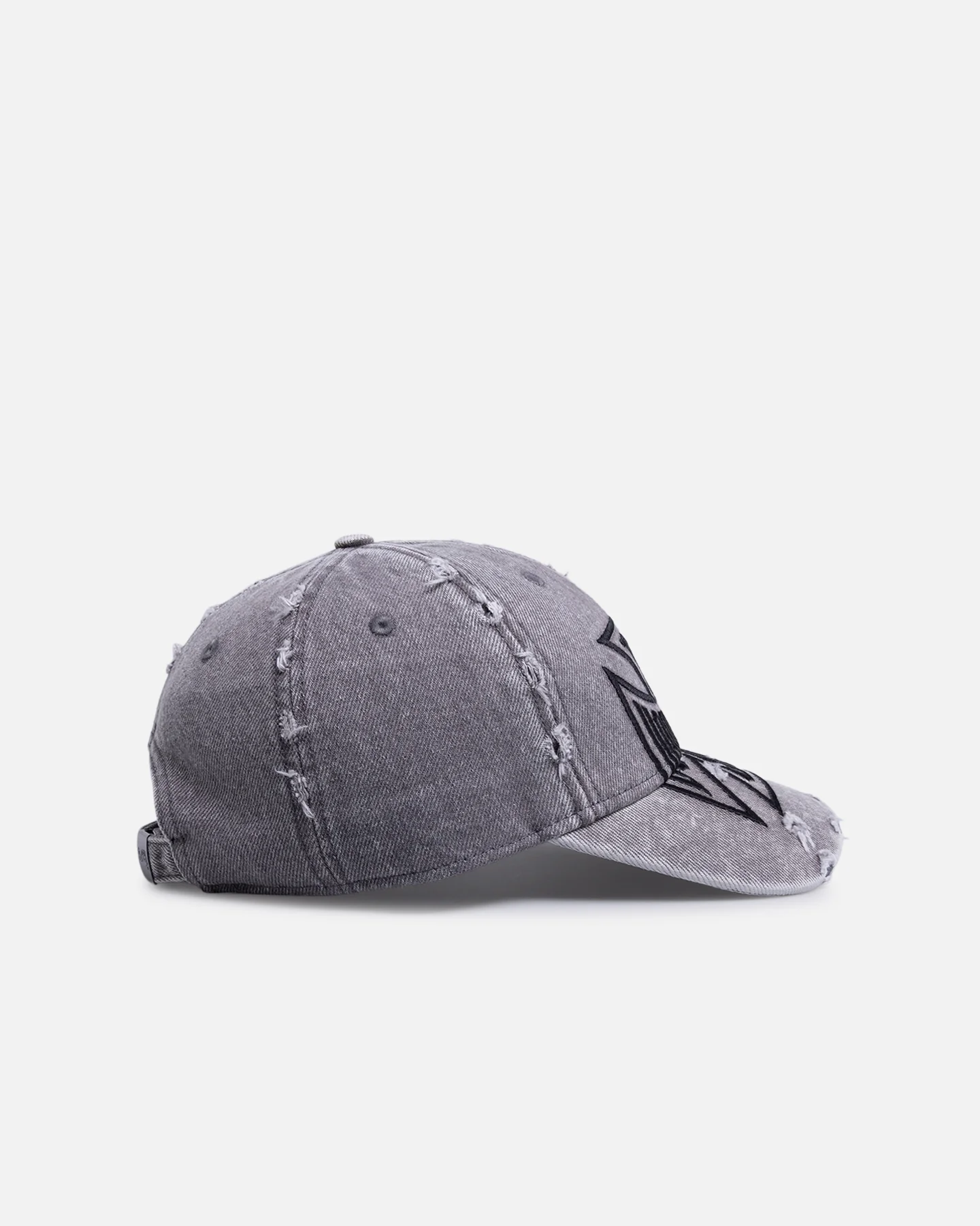 Von Dutch Cross Distressed Strapback Cap Washed Grey - Image 3