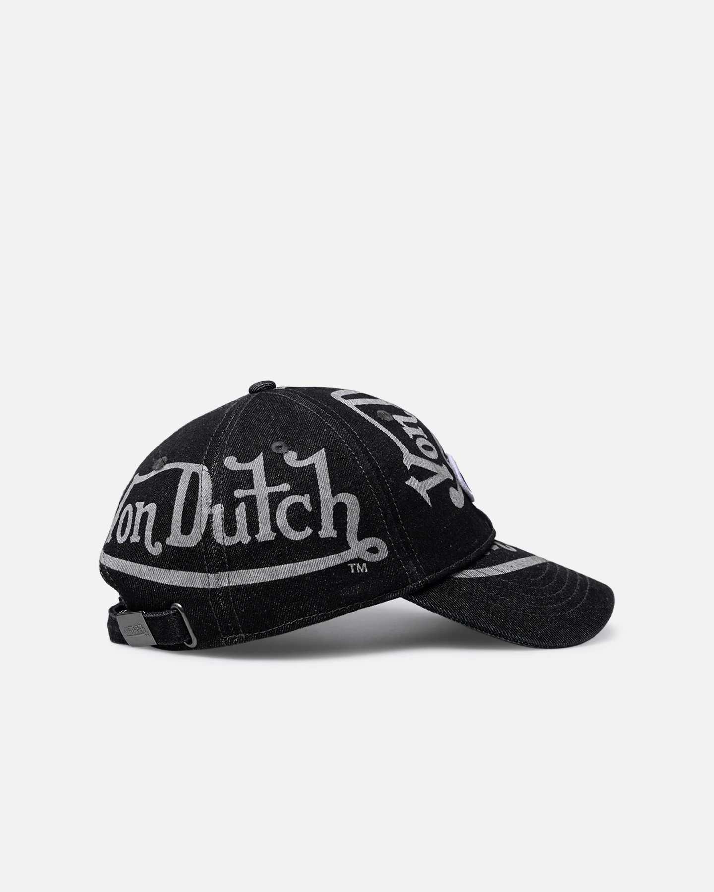 Von Dutch Bleach Oval Dad Strapback Cap Black - Image 3