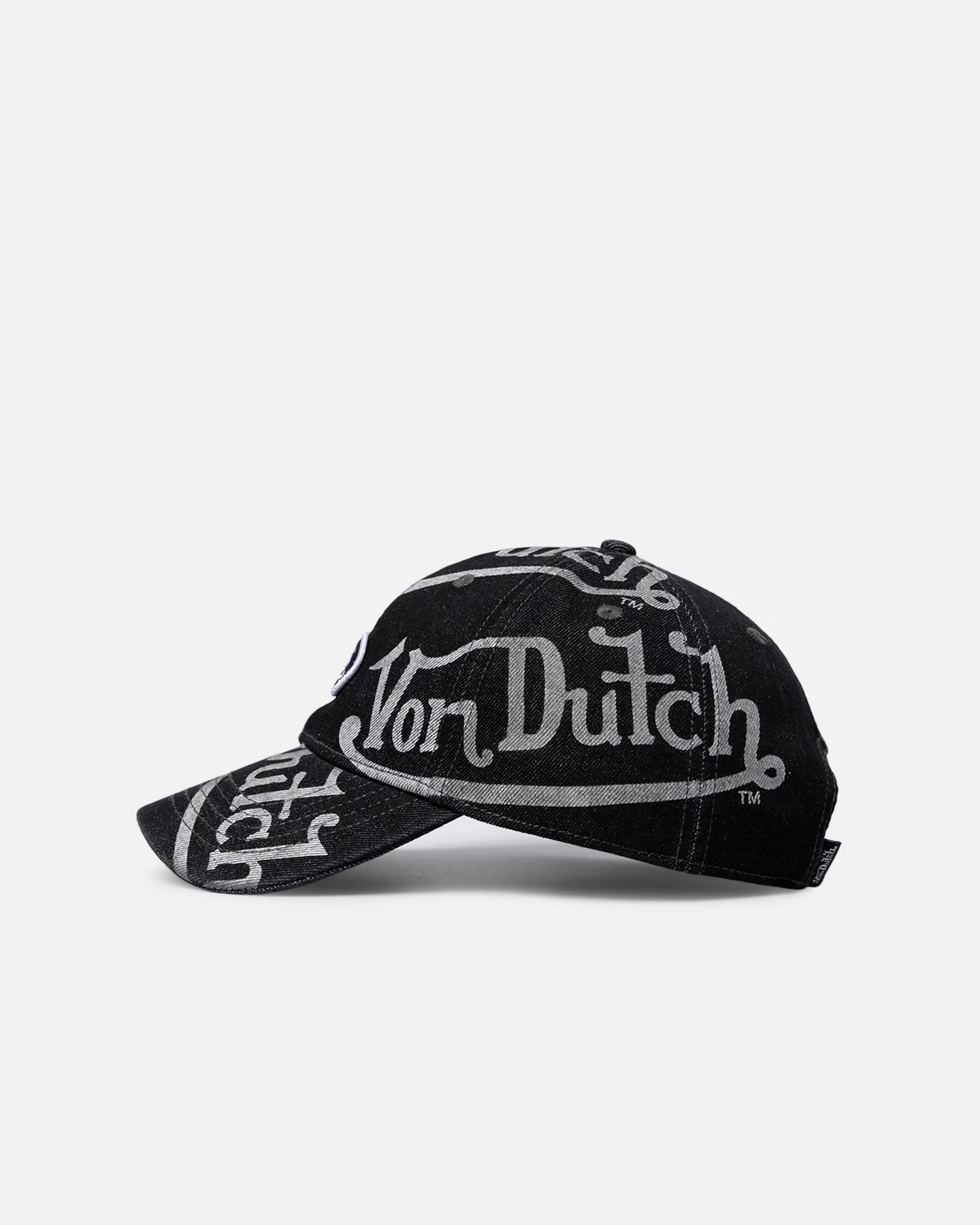 Von Dutch Bleach Oval Dad Strapback Cap Black - Image 4