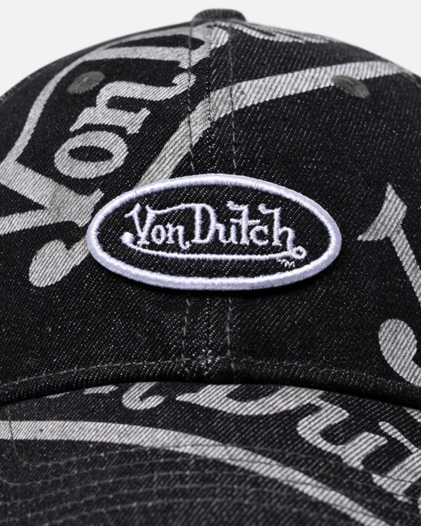 Von Dutch Bleach Oval Dad Strapback Cap Black - Image 5