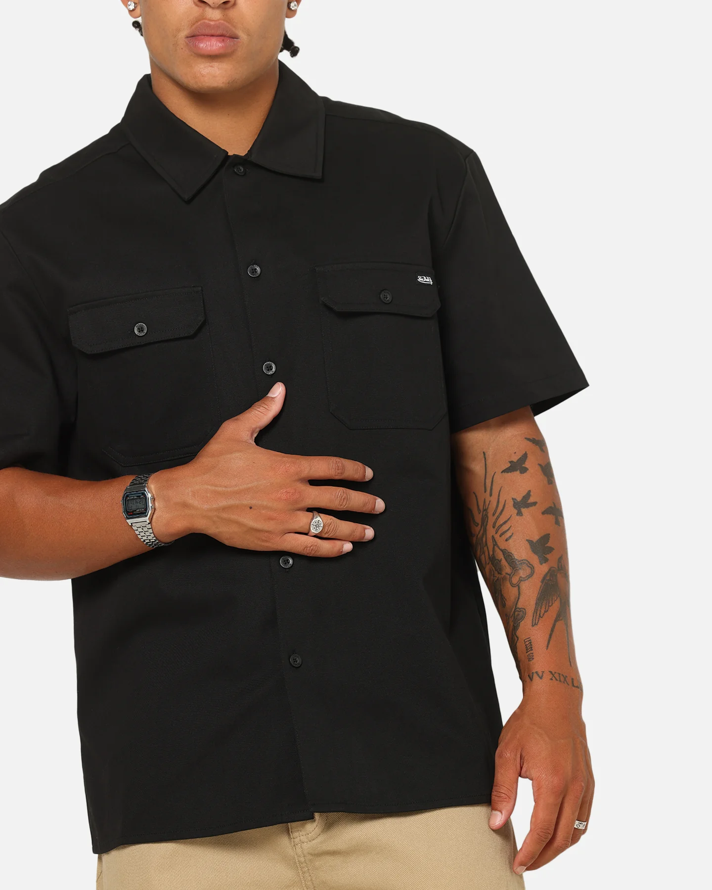 Von Dutch Button Up Shirt Black - Image 8
