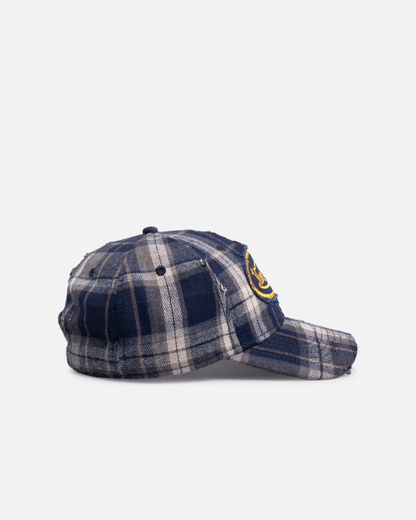 Von Dutch Gingham Dad Strapback Cap Blue - Image 3