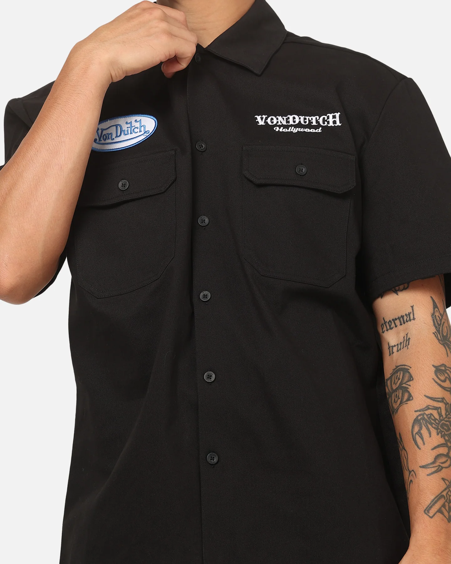 Von Dutch Hollywood Button Up Shirt Black - Image 8