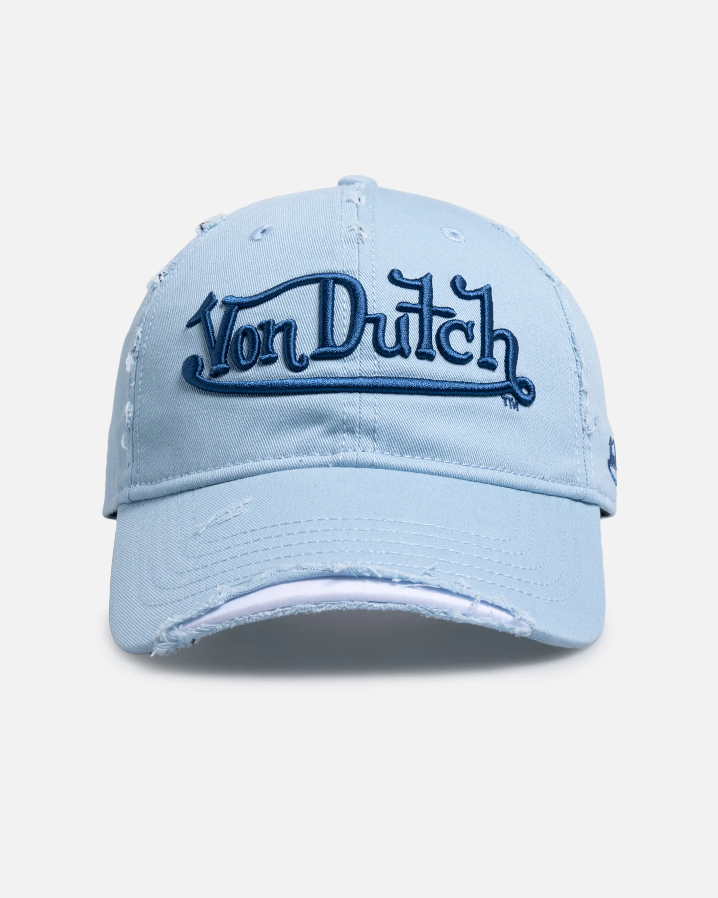 Von Dutch Signature Brim Dad Strapback Cap Light Blue