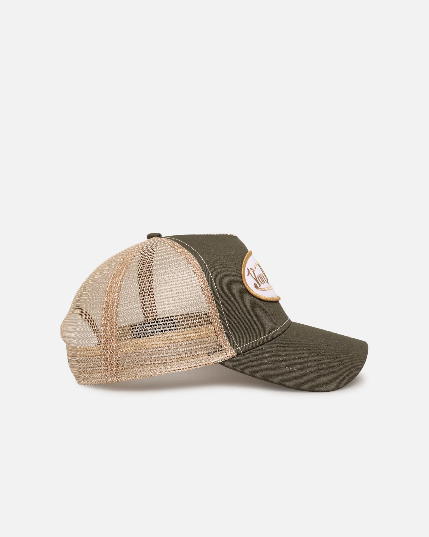 Von Dutch Unisex Trucker Snapback Hat Khaki - Image 3