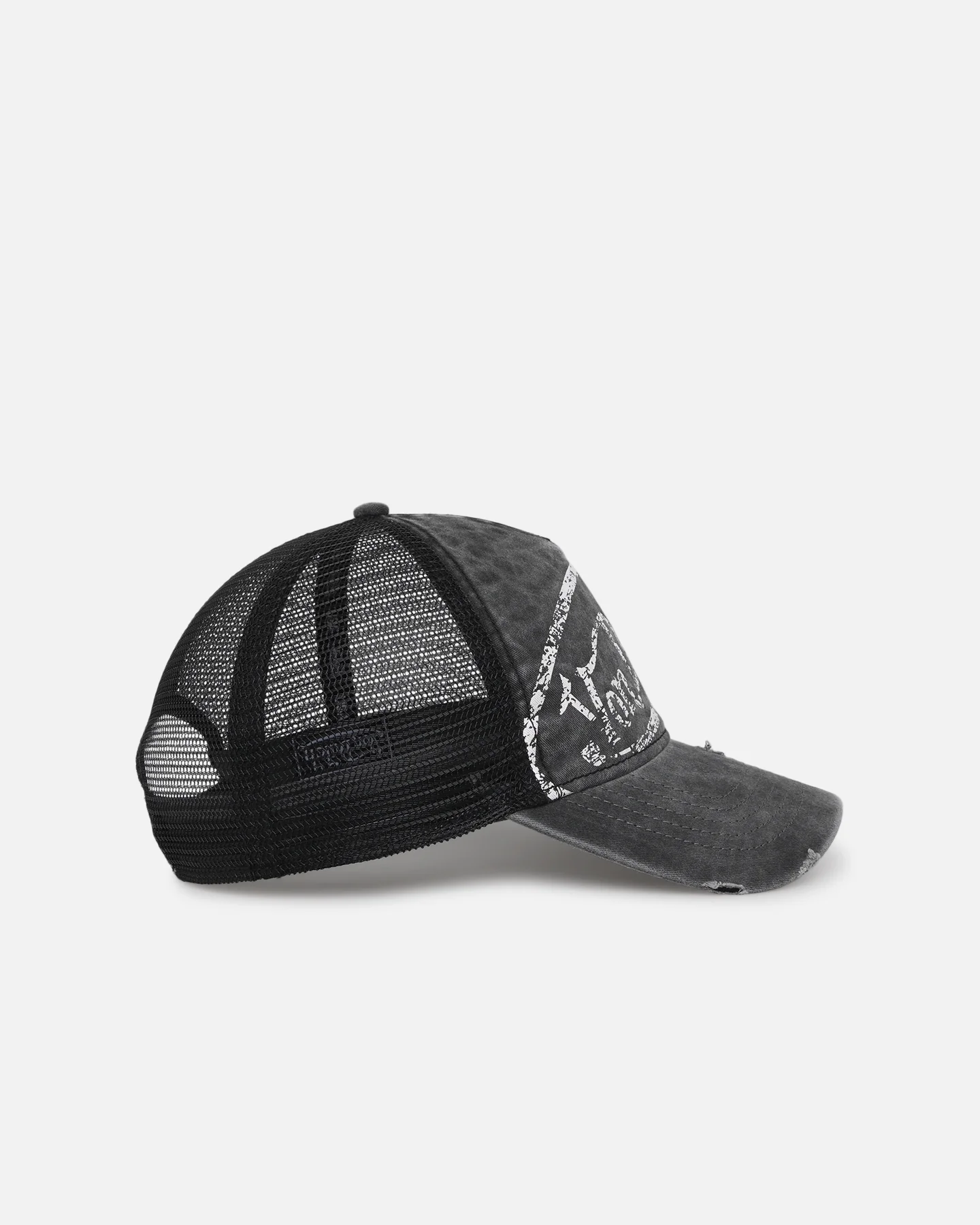 Von Dutch Unisex Trucker Snapback Hat Washed Grey - Image 3