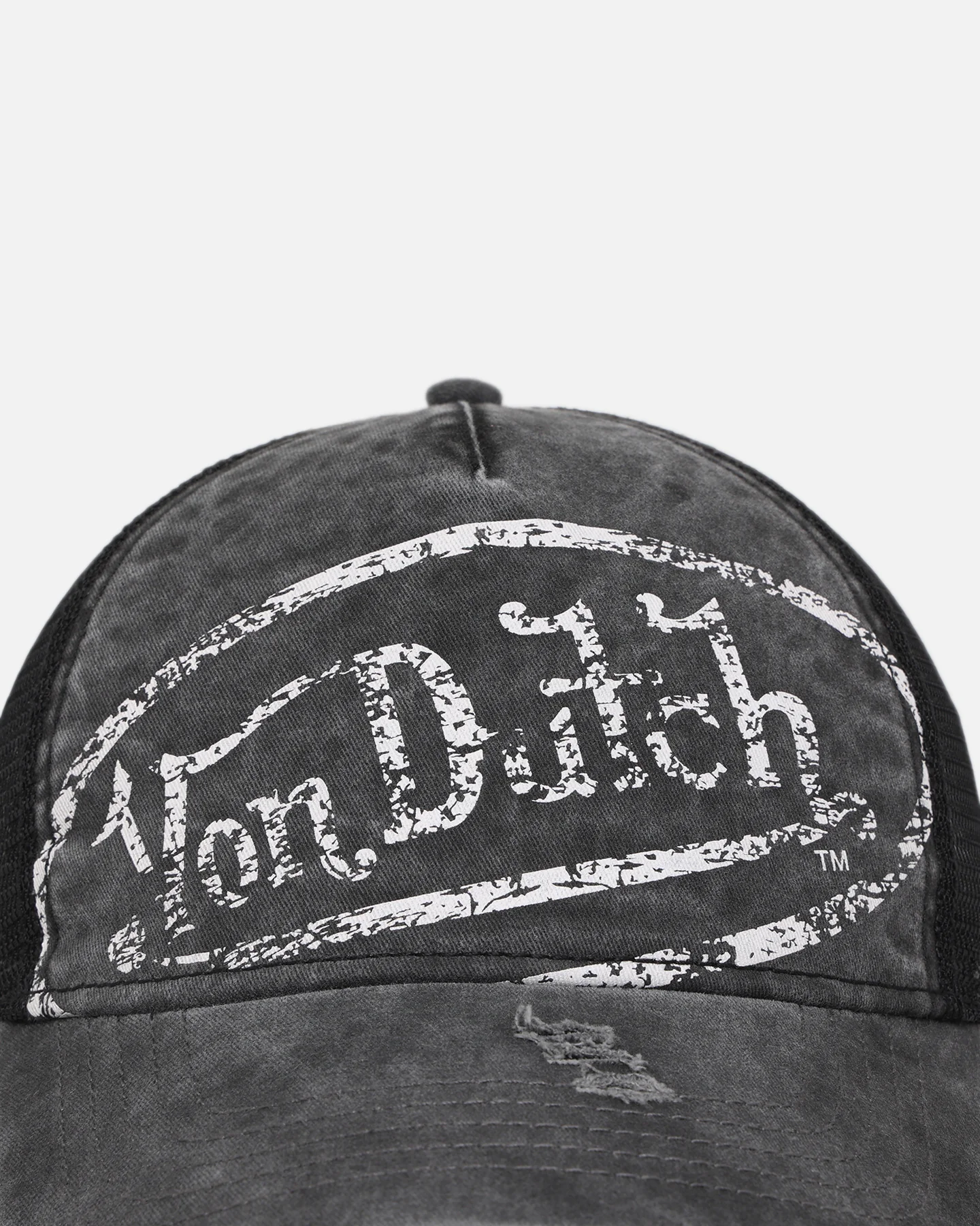 Von Dutch Unisex Trucker Snapback Hat Washed Grey - Image 5