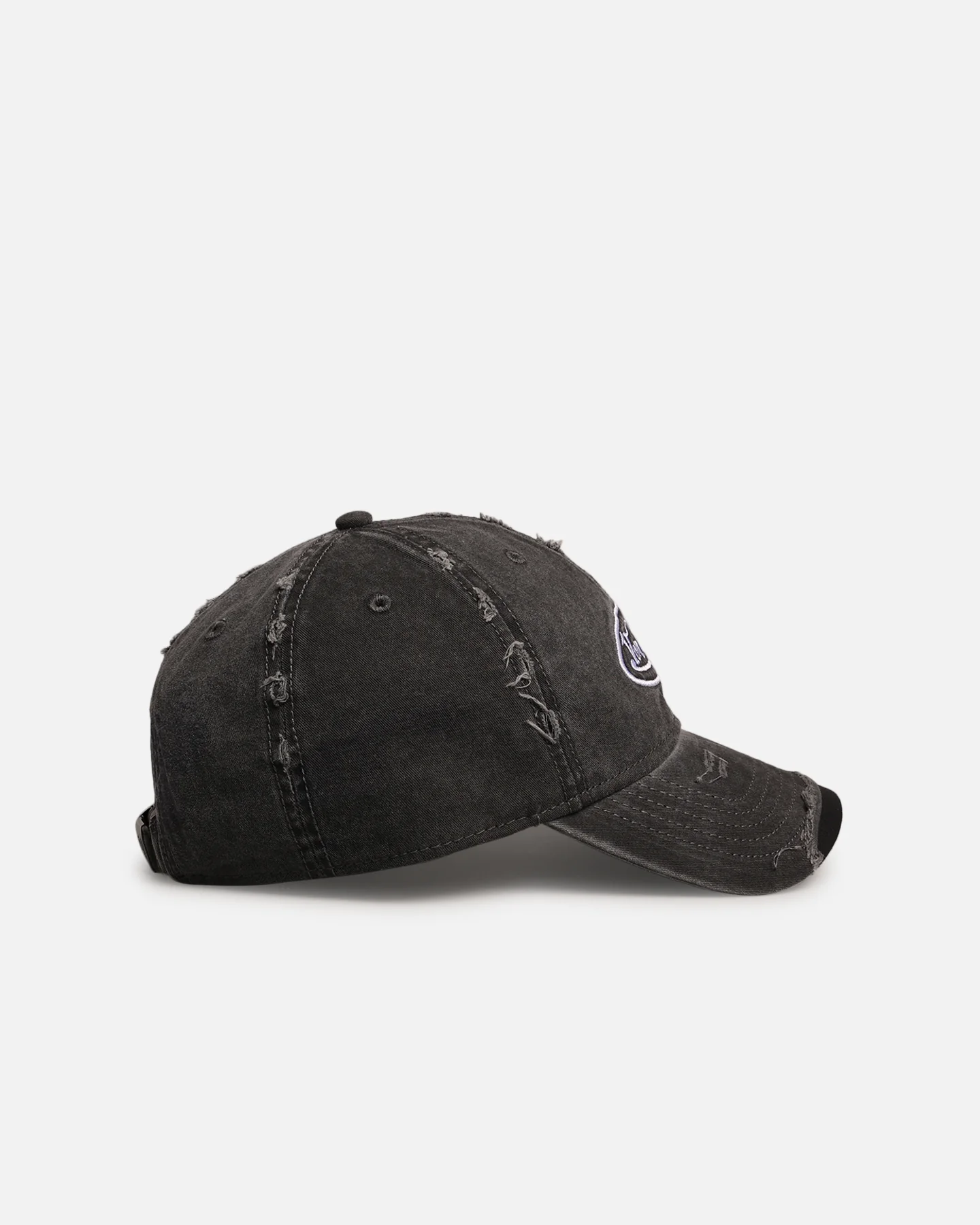 Von Dutch Von Dutch Distressed Twill Strapback Cap Black - Image 3