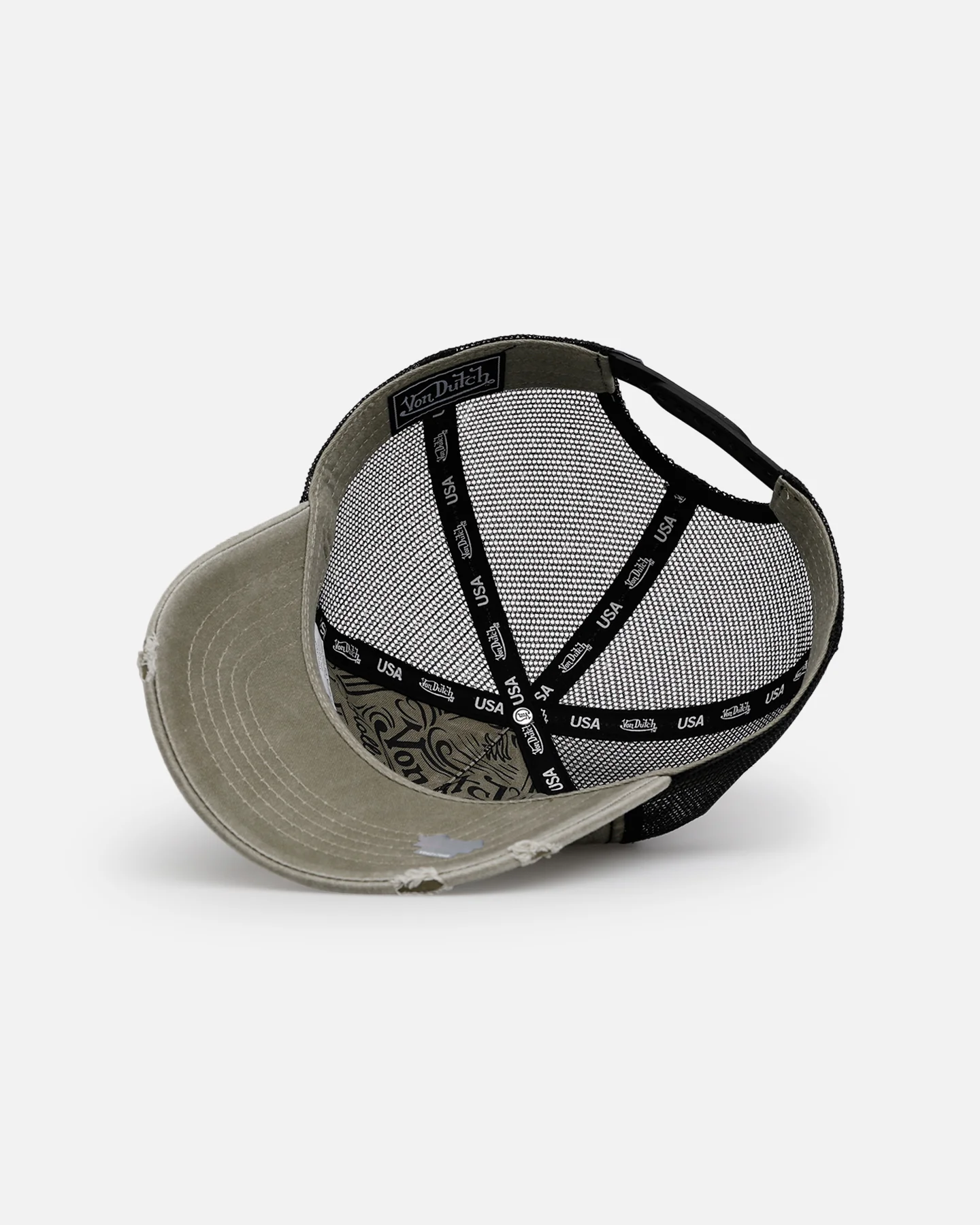 Von Dutch Washed Unstructured Trucker Snapback Washed Olive - Image 6