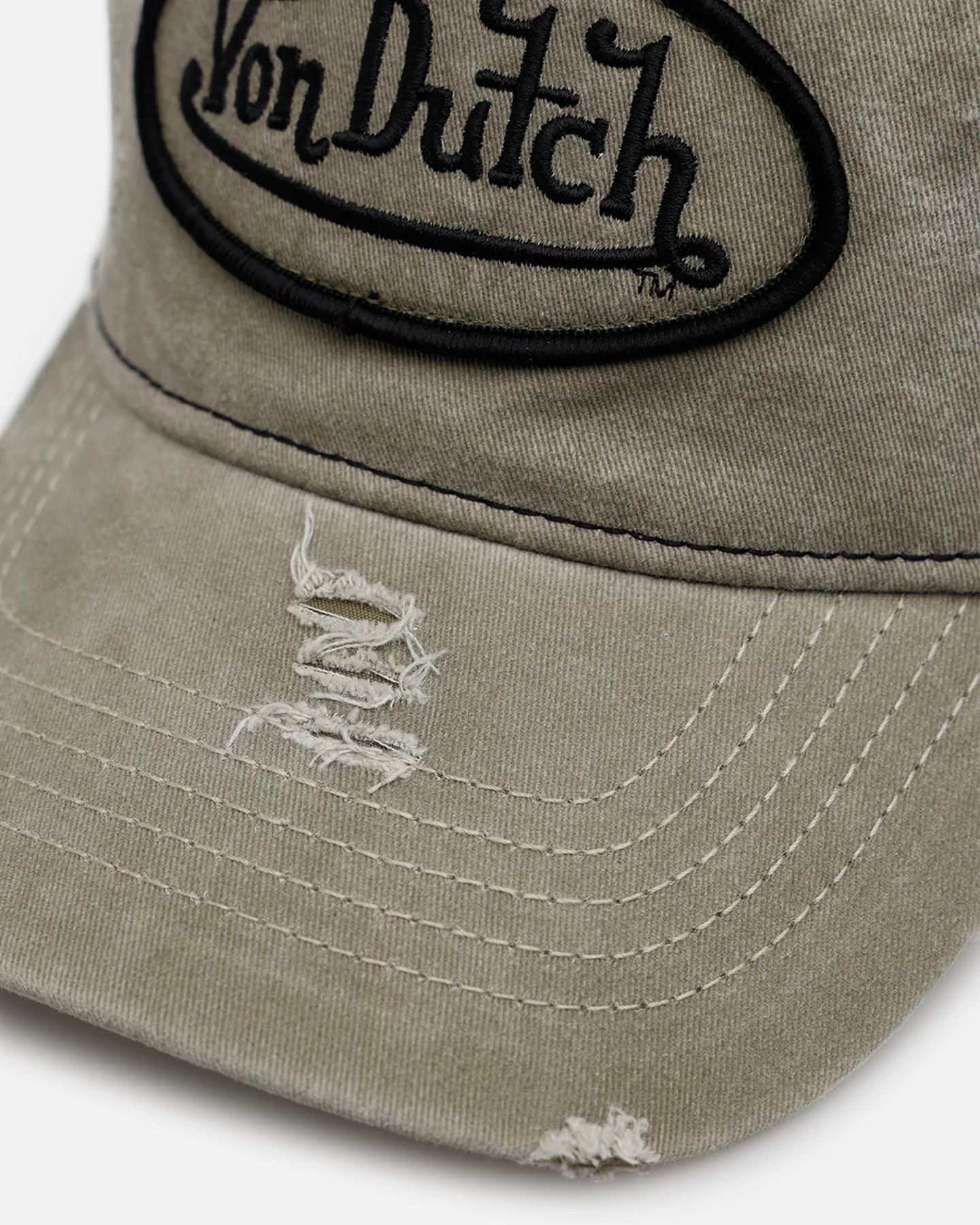 Von Dutch Washed Unstructured Trucker Snapback Washed Olive - Image 7