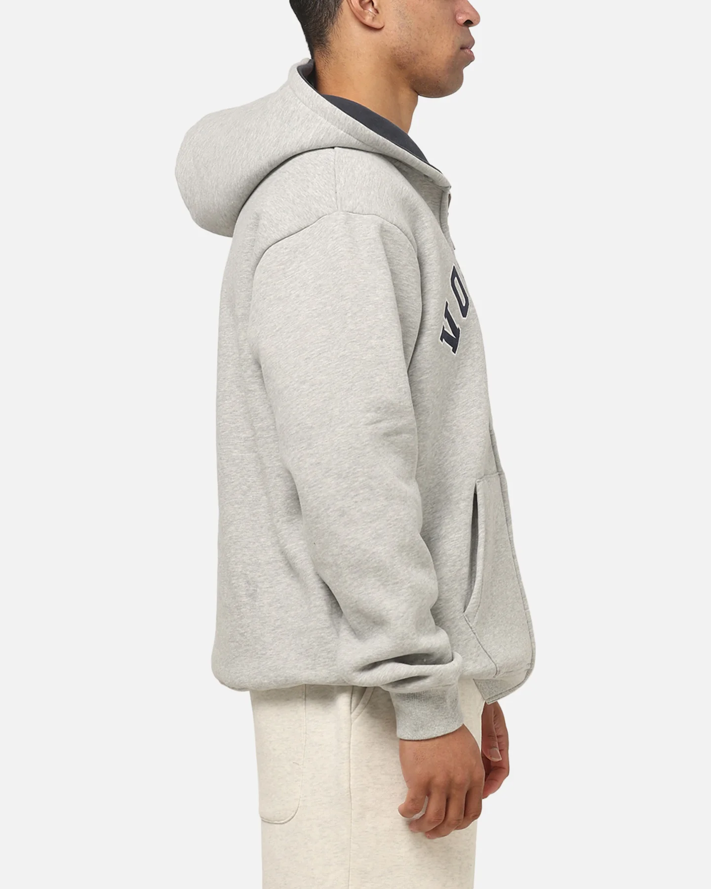 Vouseti Varsity Zip Hoodie Grey Marle - Image 4