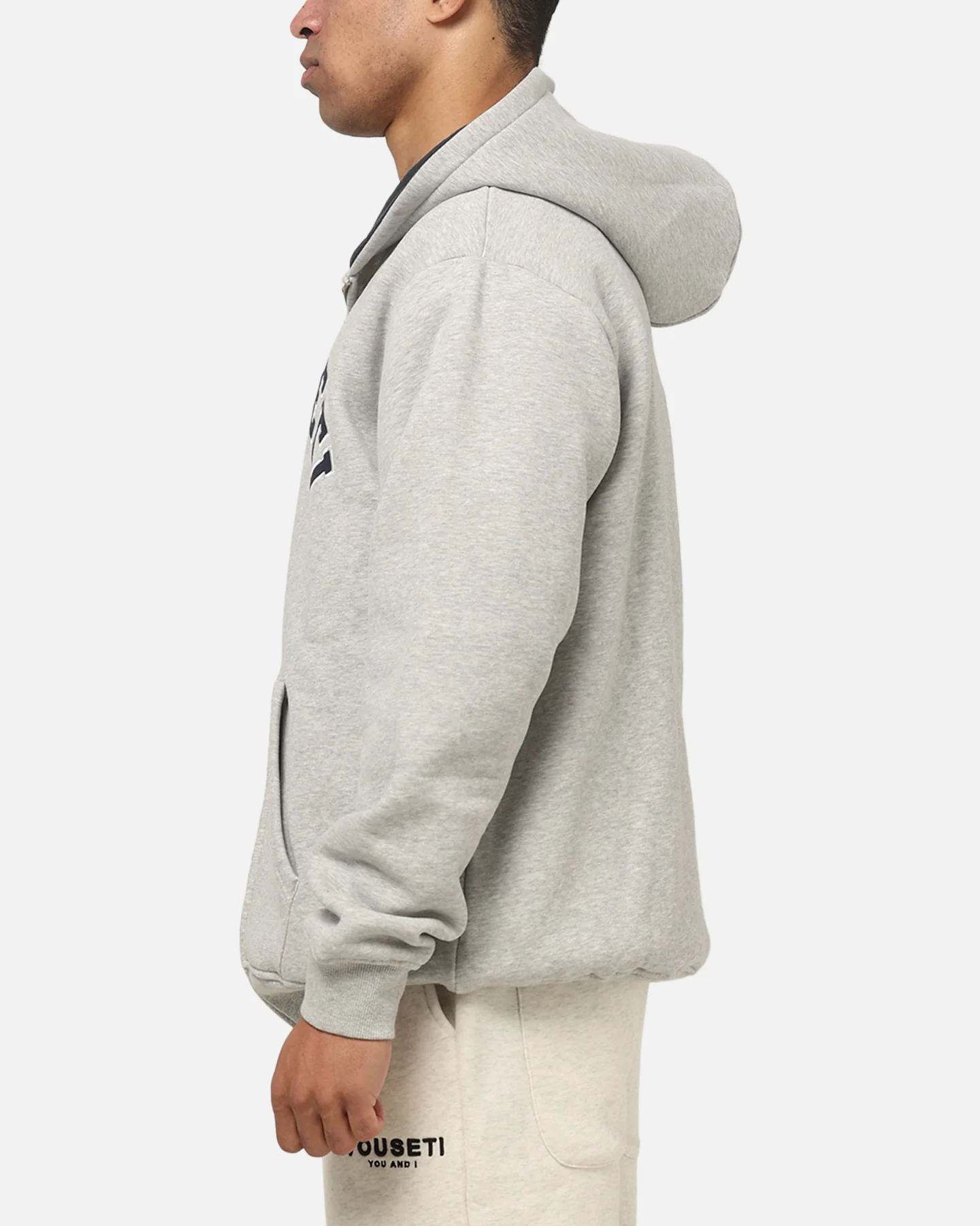 Vouseti Varsity Zip Hoodie Grey Marle - Image 5