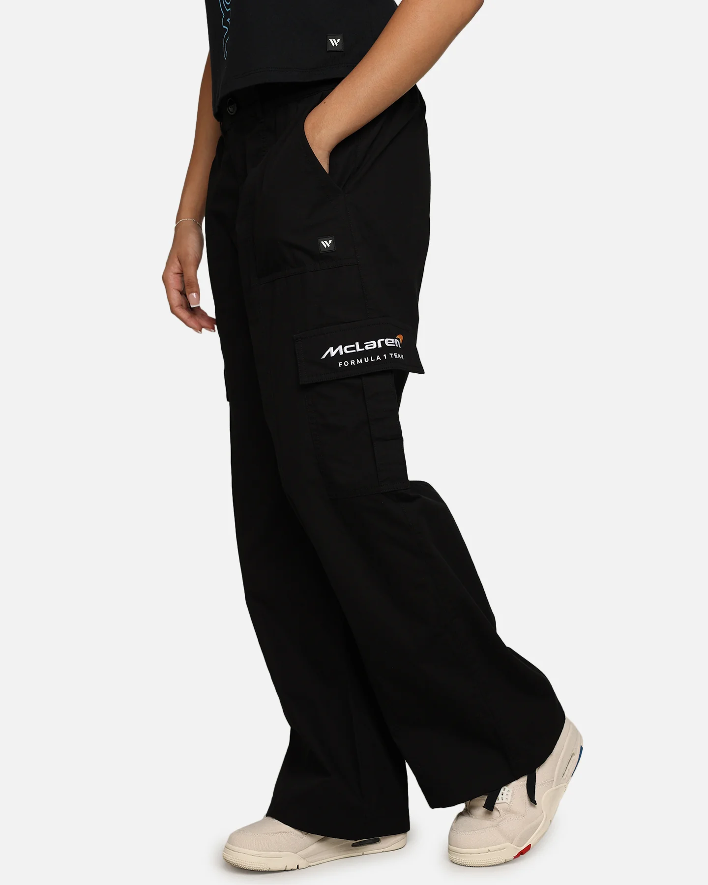 We Are The Wild Collective X McLaren Women's Cargo Pants Black - Image 6