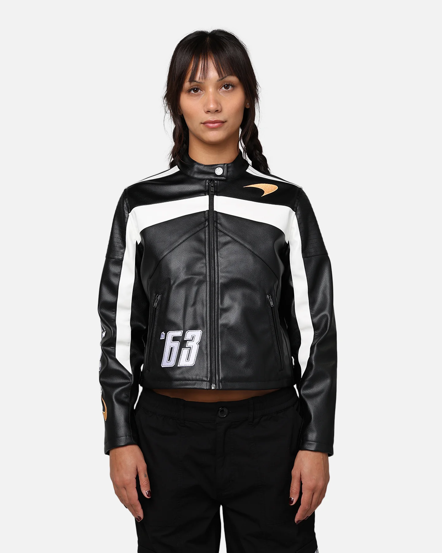 We Are The Wild Collective X McLaren Women's Crop Racing Jacket Black - Image 3