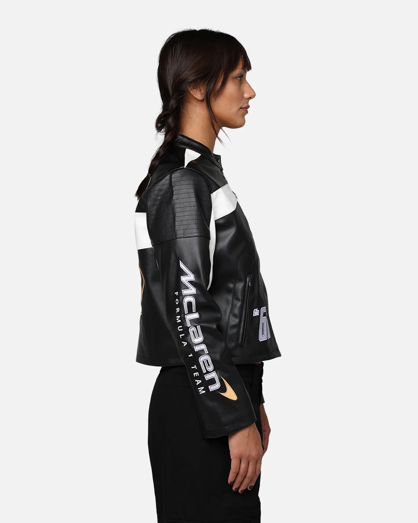 We Are The Wild Collective X McLaren Women's Crop Racing Jacket Black - Image 4